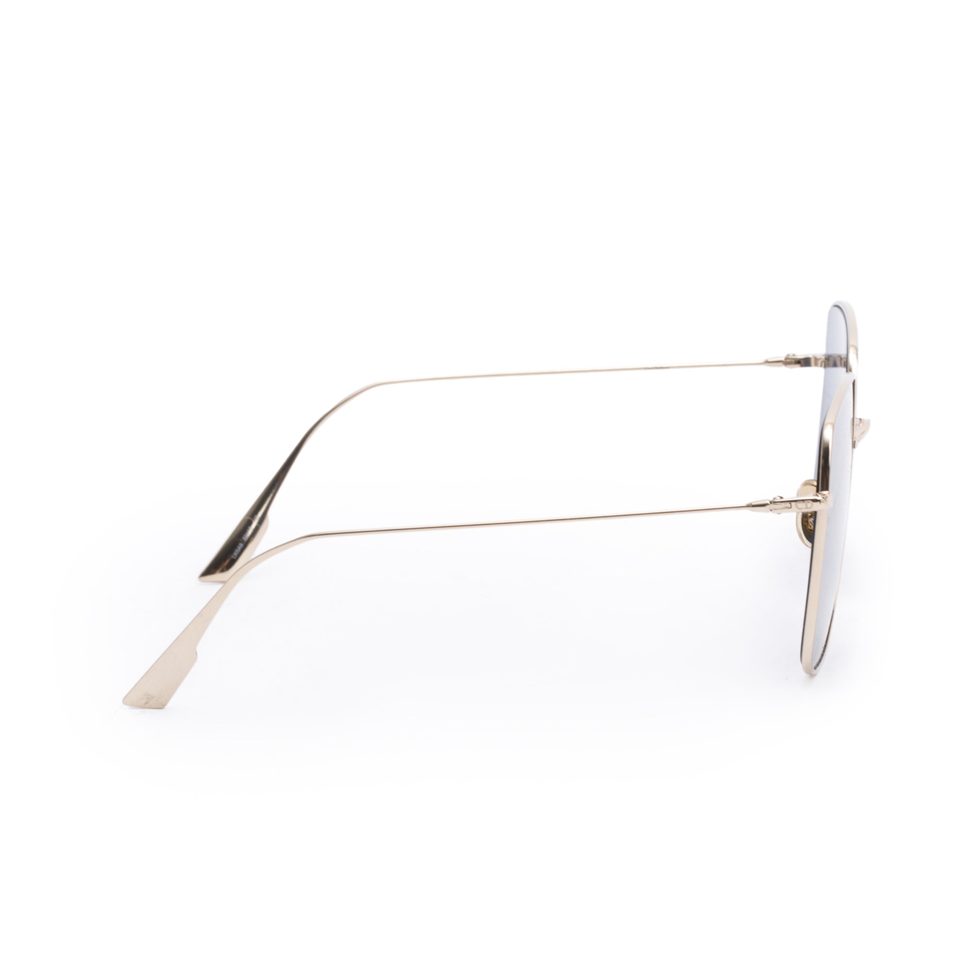 Christian Dior Gold-Tone Metal Stellaire 1 Square Sunglasses w/ Case