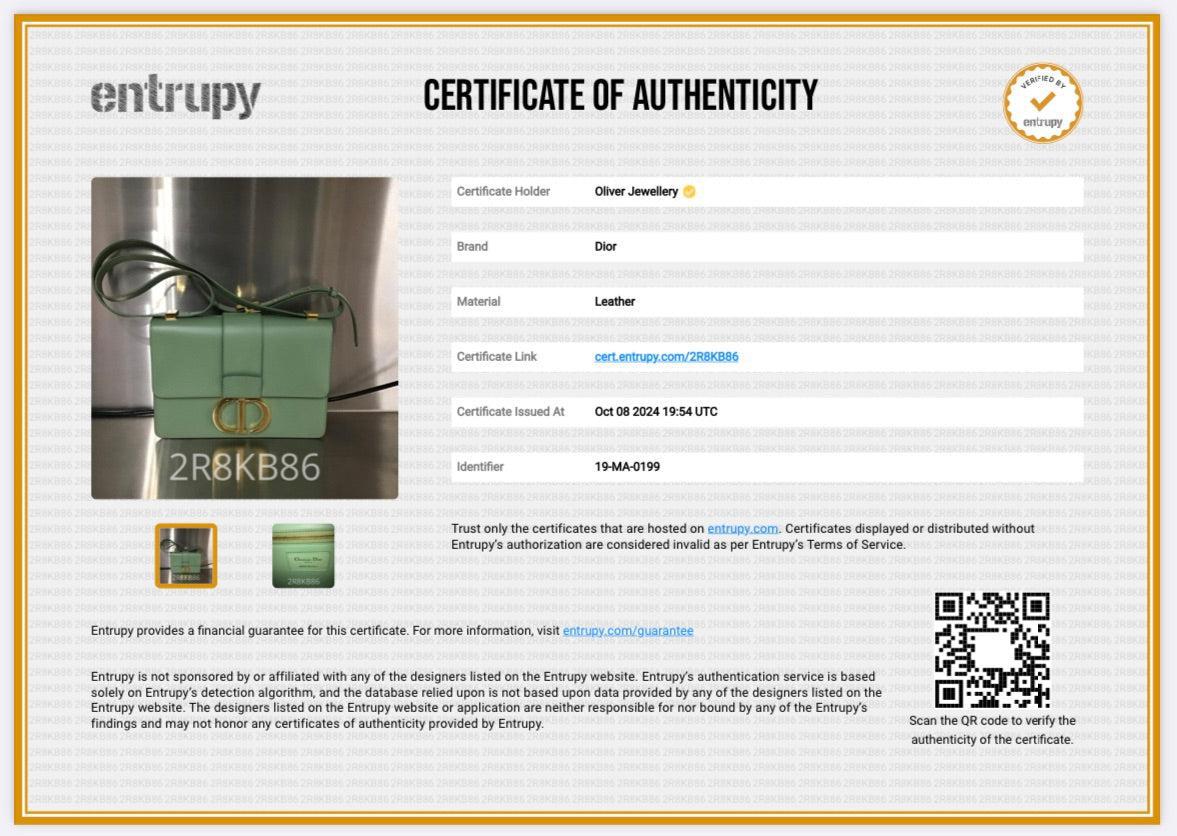 Christian Dior Green Box Leather 30 Montaigne Bag