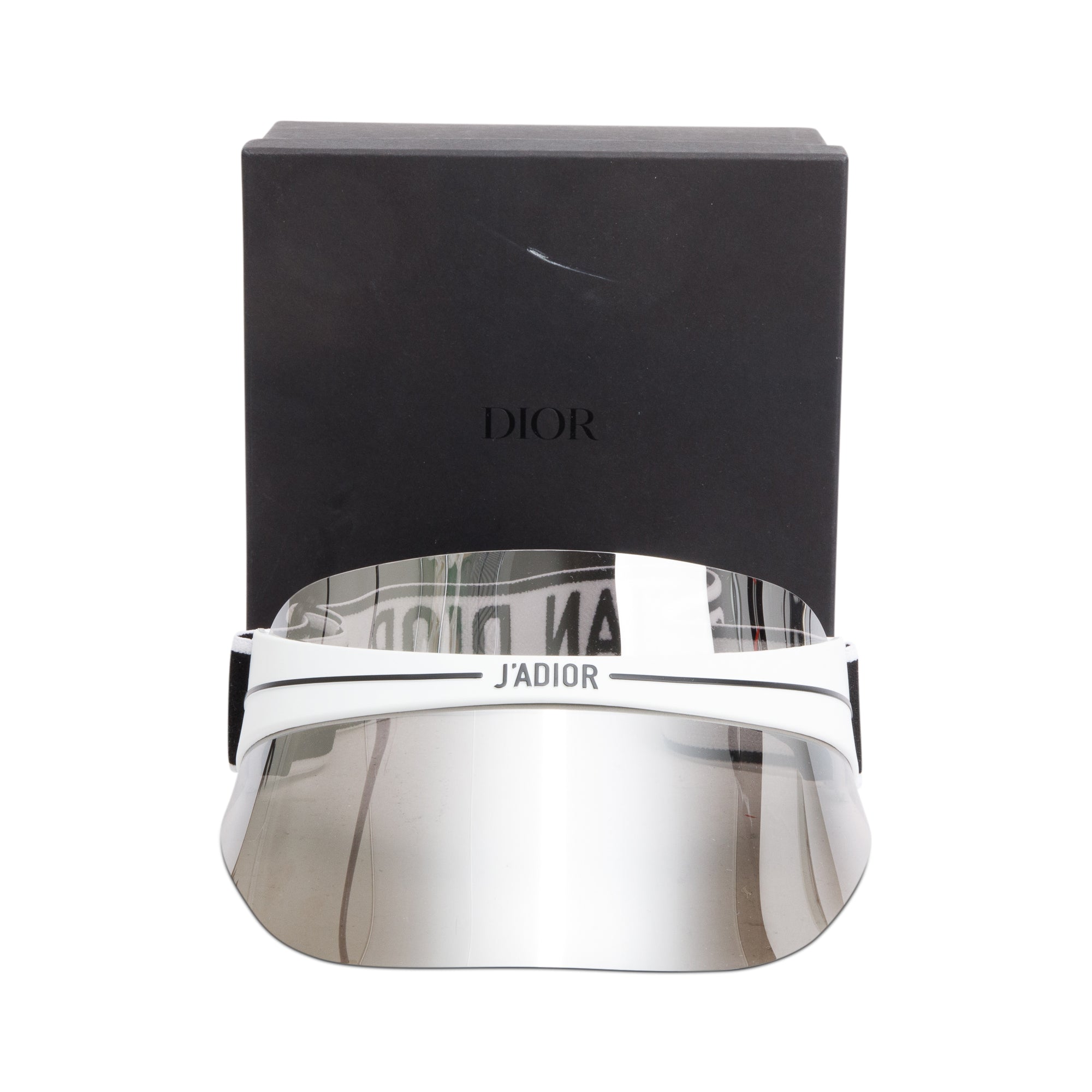 Christian Dior Grey/White DiorClub 1 Visor w/ Box & Authenticity Card