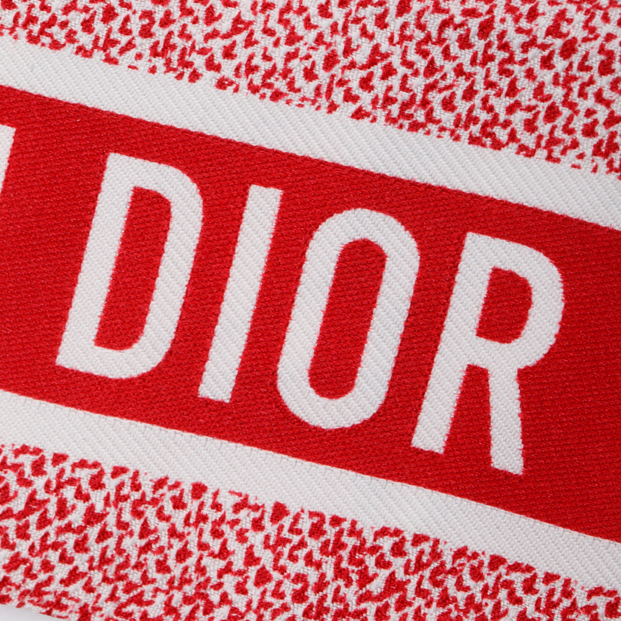 Christian Dior Ivory and Red Multicolor Cabinet de Curiosites Mitzah Silk Twilly w/ Box