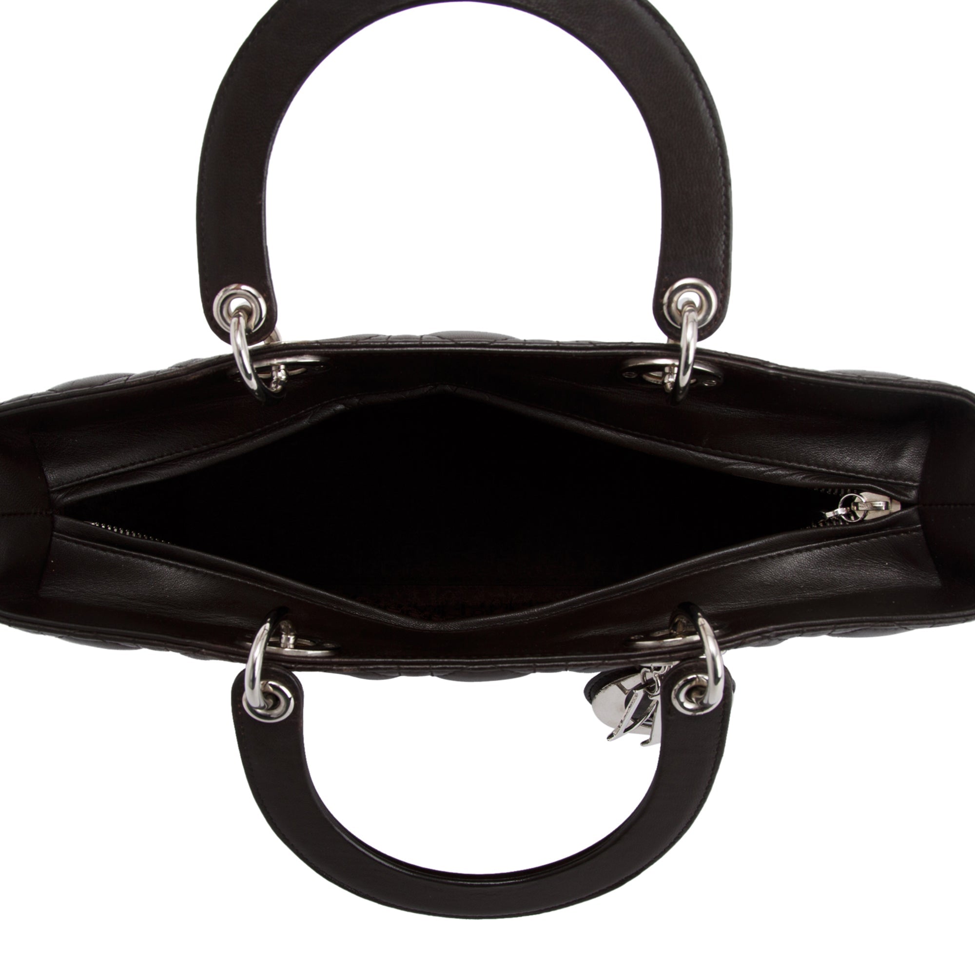 Christian Dior Large Leather Lady Dior Bag w/ Strap