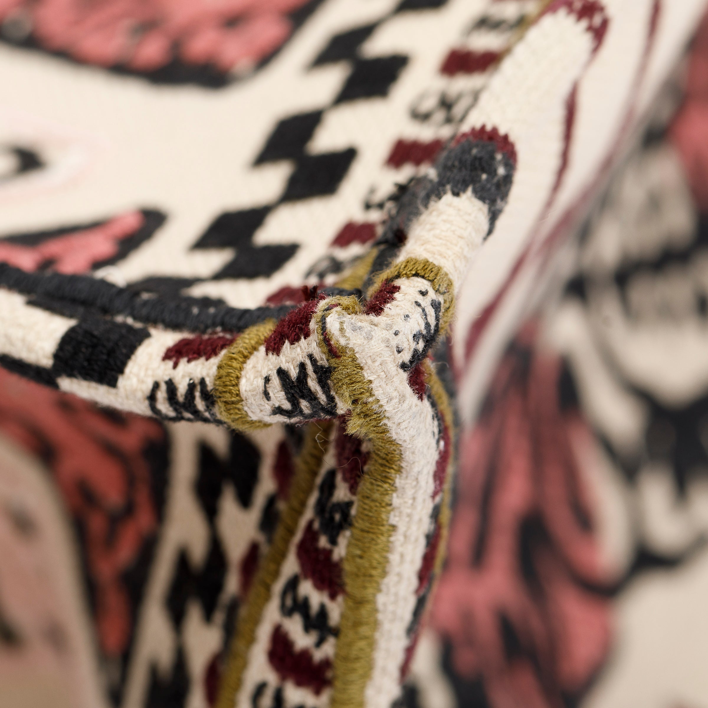 Christian Dior Large Multicolor Embroidered Geometric Canvas Book Tote w/ Box