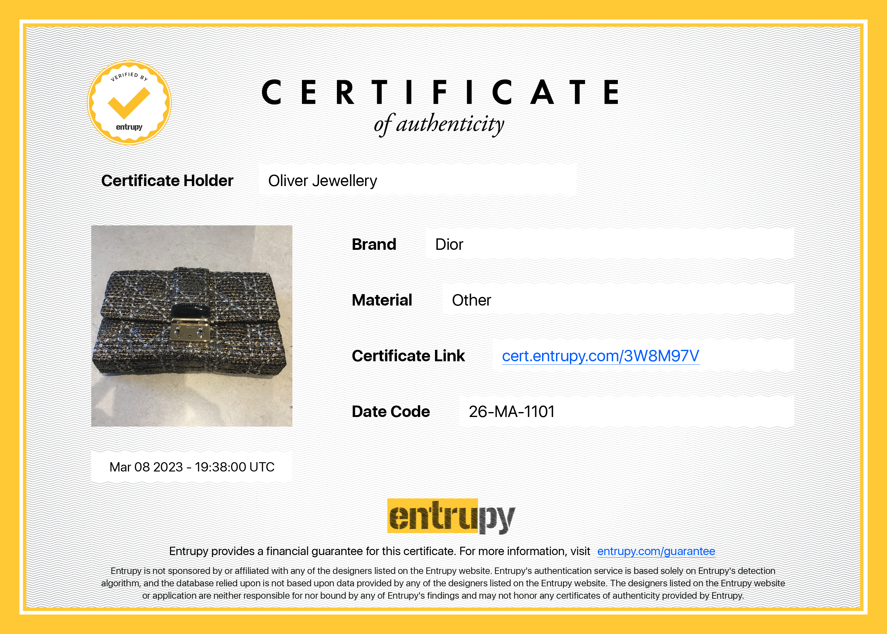 Christian Dior Limited Edition Tweed Miss Dior Clutch