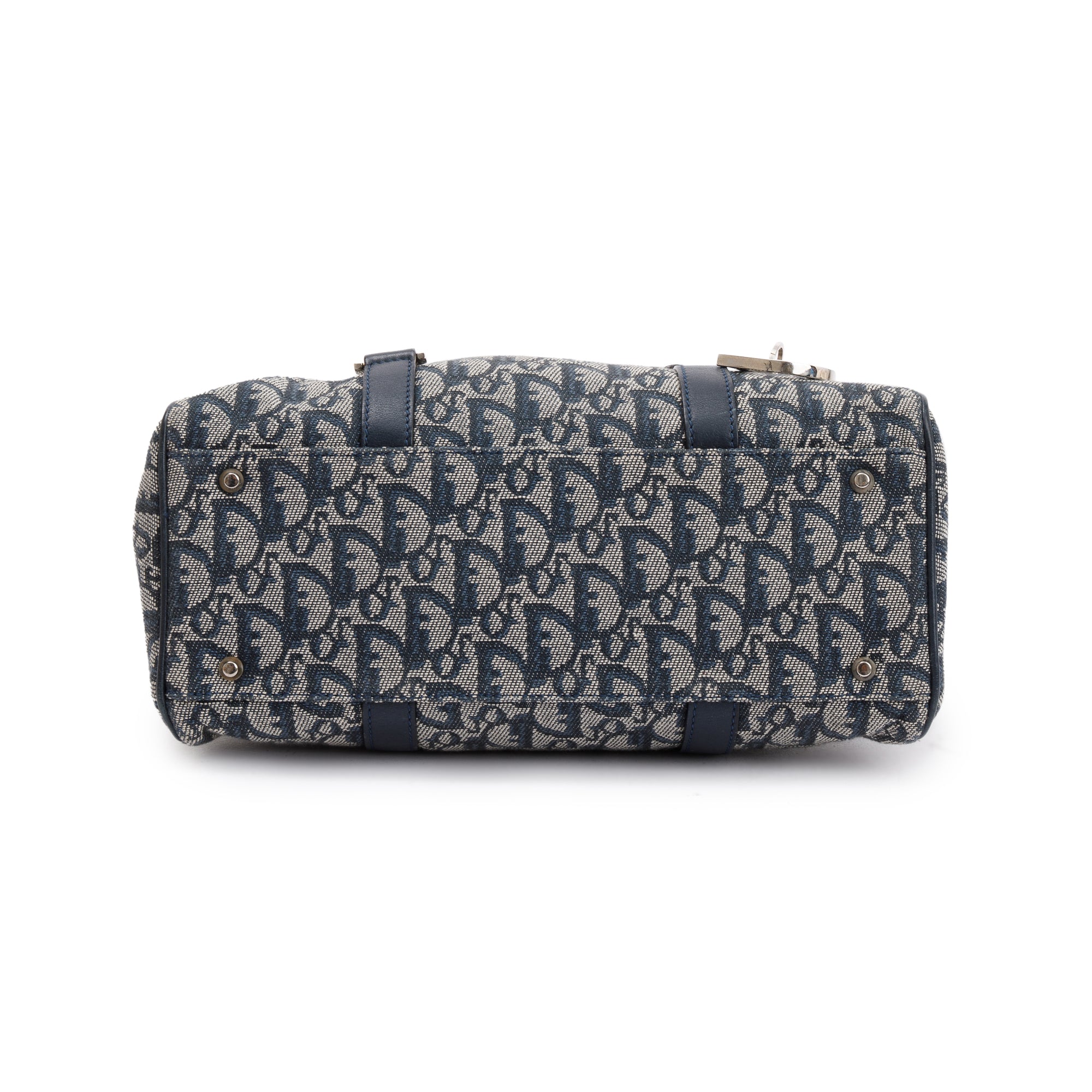 Christian Dior Navy Diorissimo Logo Charms Boston Bag