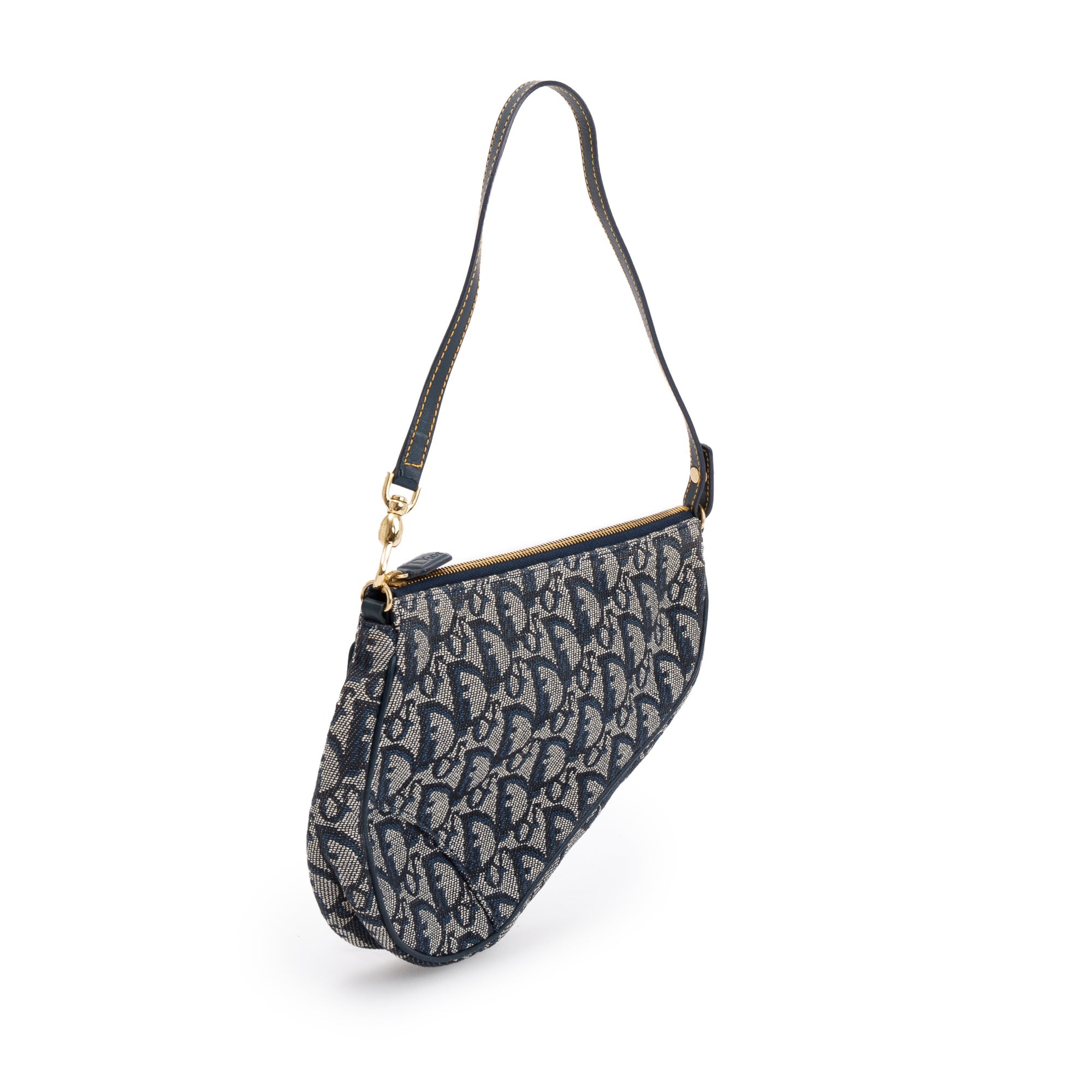 Christian Dior Navy Diorissimo Saddle Pochette