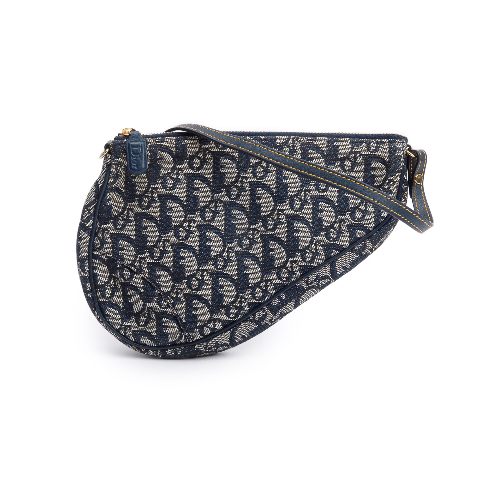 Christian Dior Navy Diorissimo Saddle Pochette