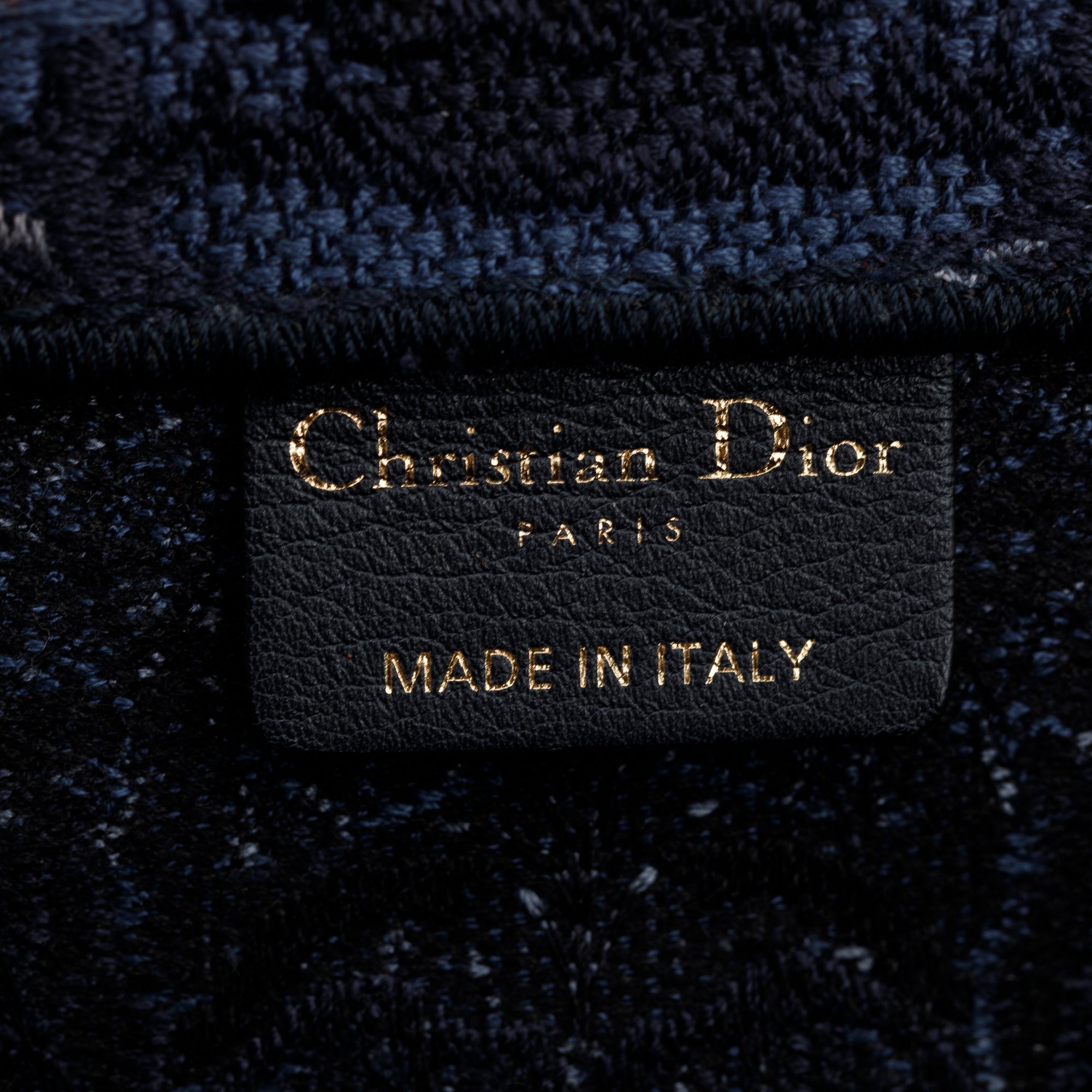 Christian Dior Navy KaleiDiorscopic Embroidery Large Book Tote w/ Authenticity Card