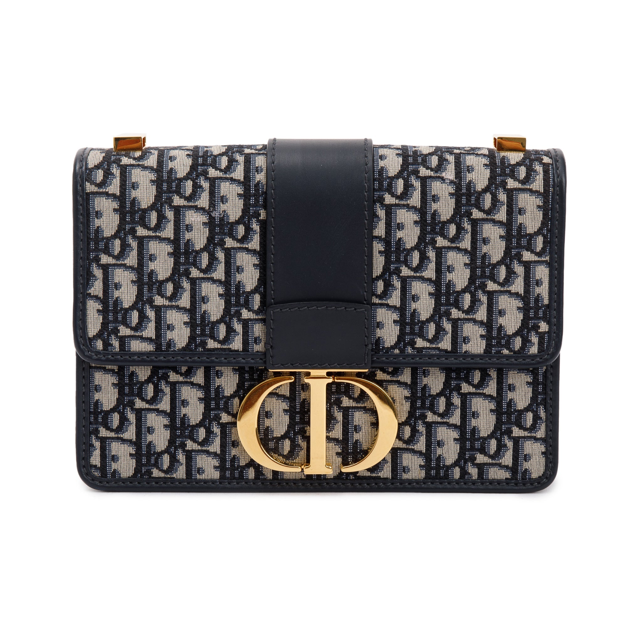 Christian Dior Navy Oblique 30 Montaigne Bag w/ Box & Authenticity Card