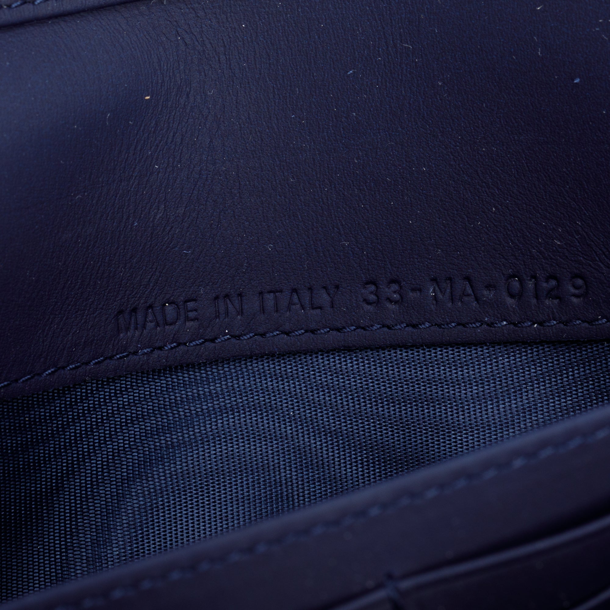 Christian Dior Navy Ultra Matte Calfskin Leather Studded Croisiere Diorama Wallet on Chain w/ Box