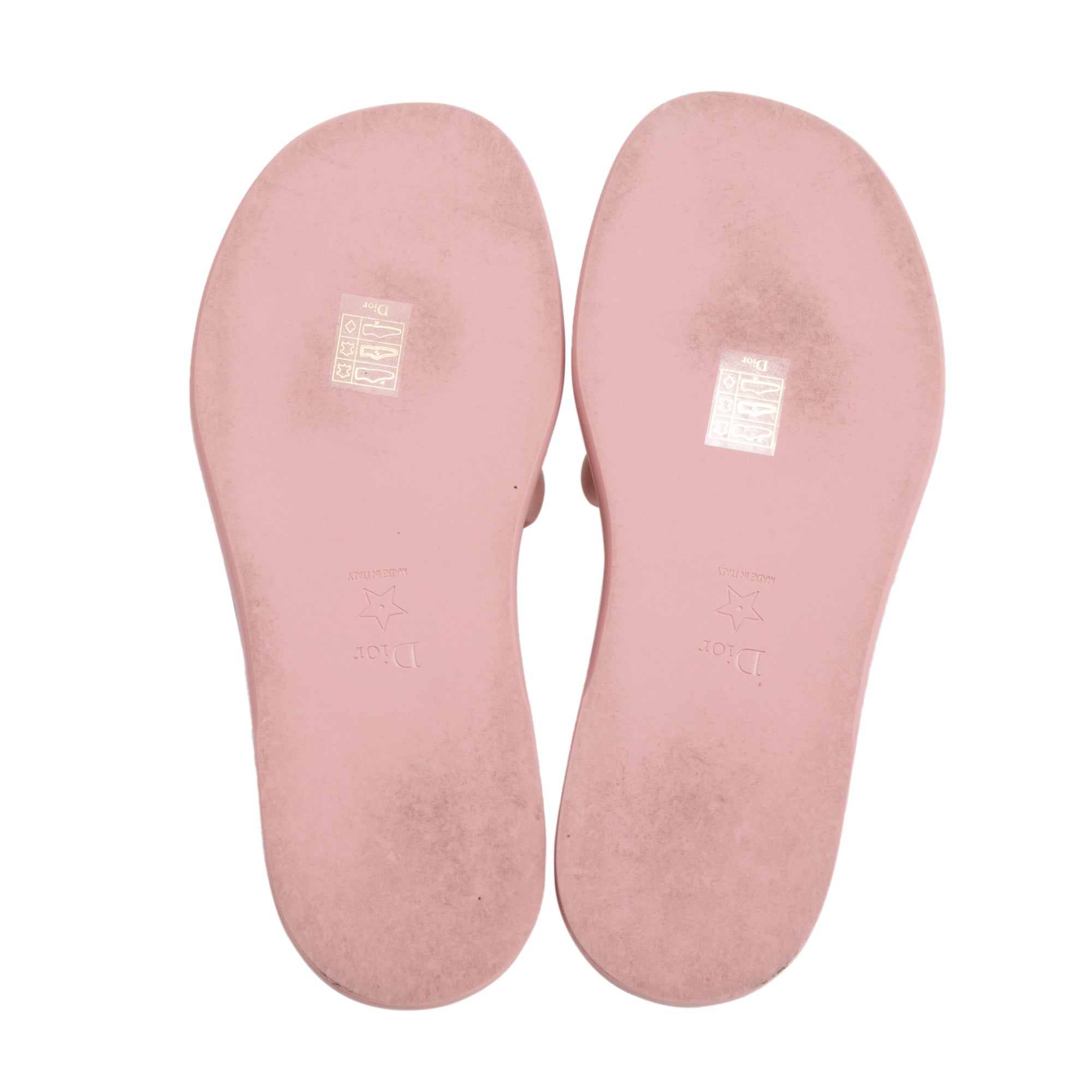 Christian Dior PInk Embossed Lambskin Leather Every-D Slide, Size 38.5 w/ Box