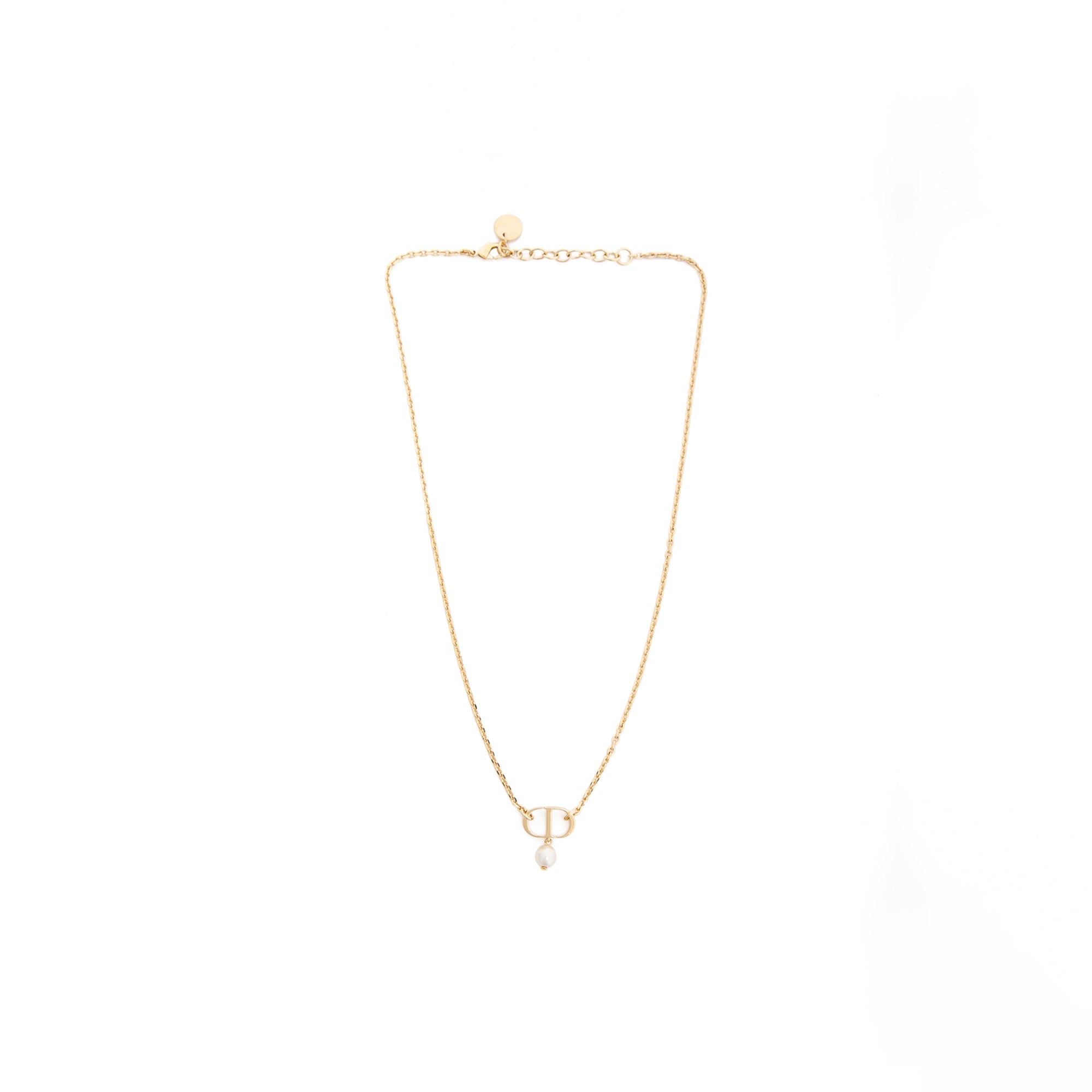 Christian Dior Petite CD Necklace w/ Box