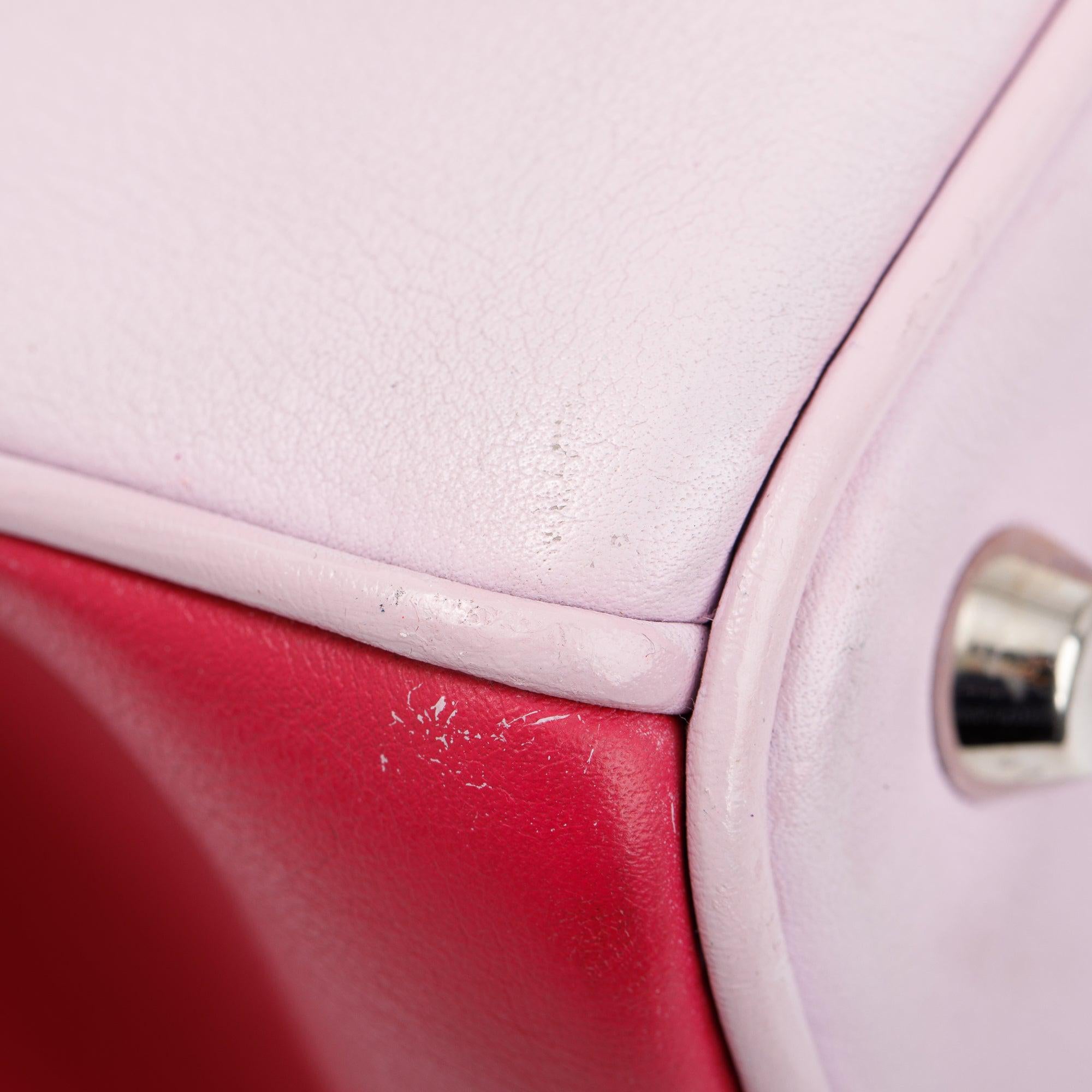 Christian Dior Pink Calfskin Leather Medium Diorissimo Tote w/ Strap, Pouch & Authenticity Card