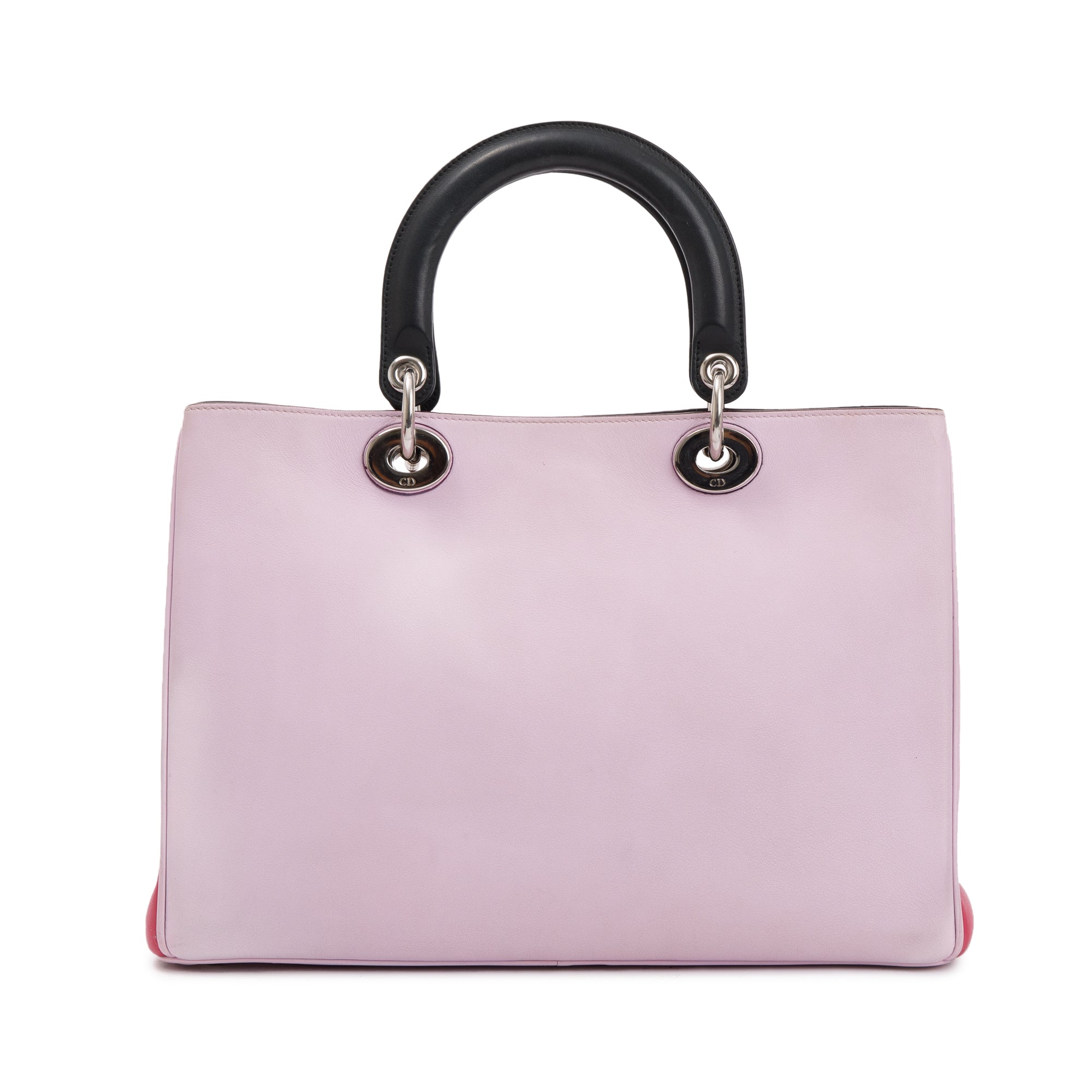 Christian Dior Pink Calfskin Leather Medium Diorissimo Tote w/ Strap, Pouch & Authenticity Card