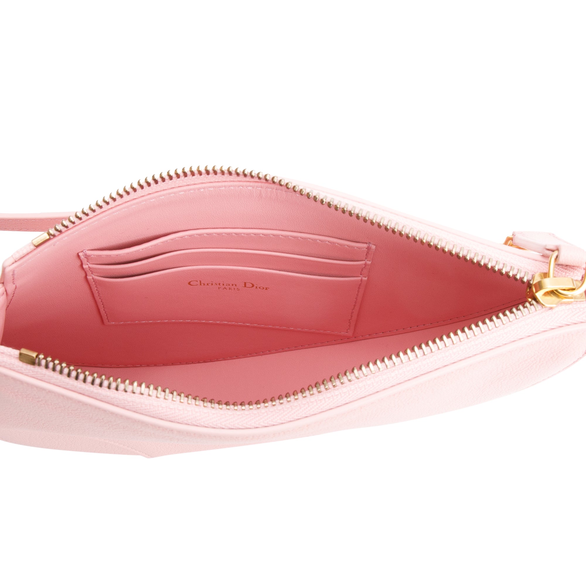 Christian Dior Pink Calfskin Leather Saddle Rodeo Pouch w/ Box