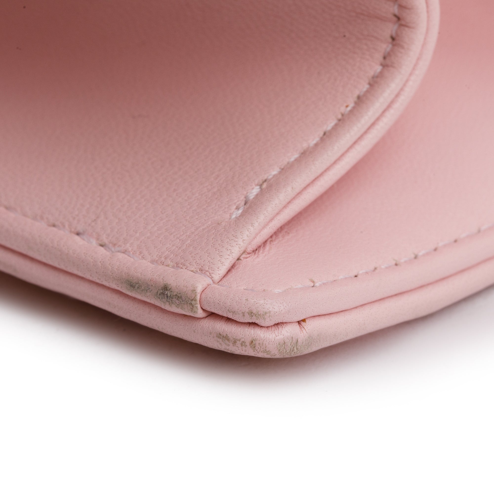 Christian Dior Pink Calfskin Leather Small Studded Diorama Flap Bag