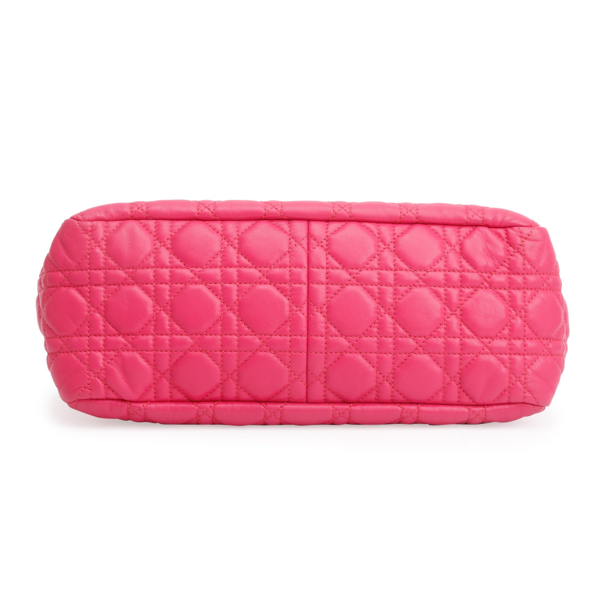 Christian Dior Pink Cannage Calfskin Leather New Lock Flap Bag w/ Authenticity Card & Receipt