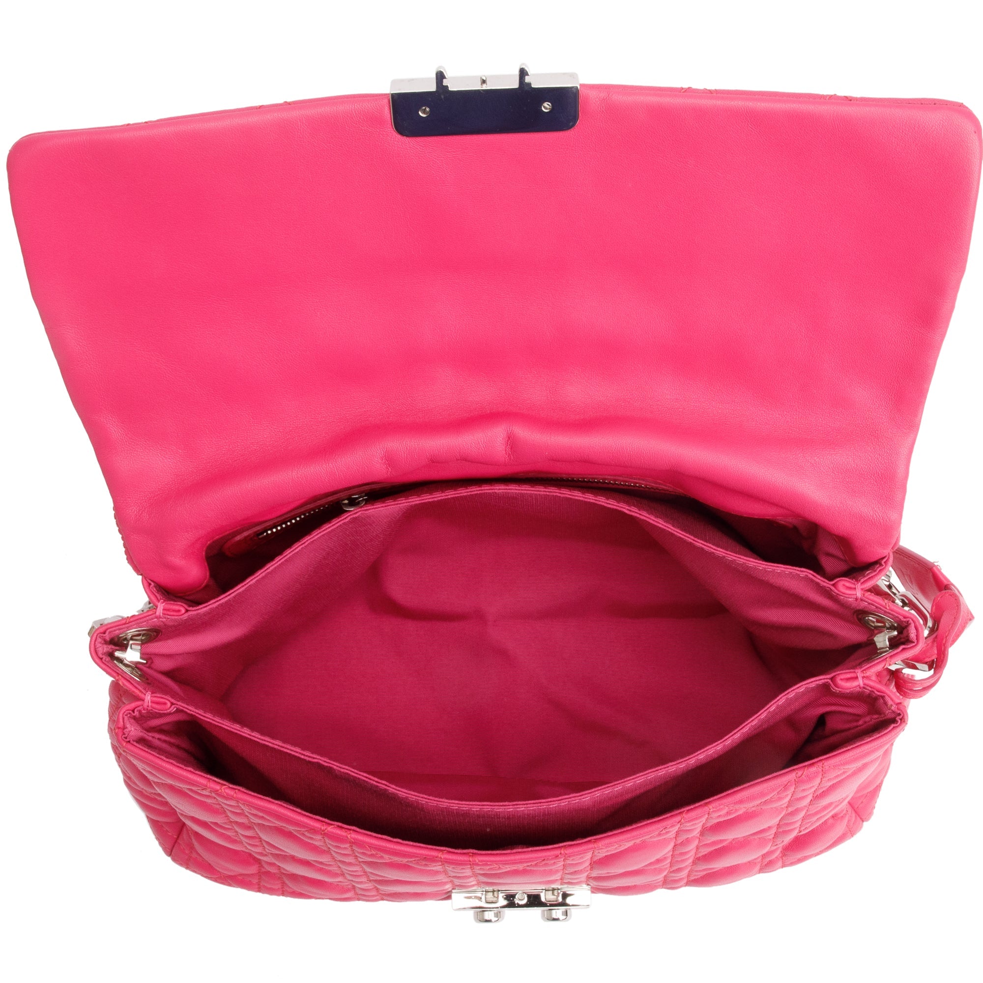 Christian Dior Pink Cannage Calfskin Leather New Lock Flap Bag w/ Authenticity Card & Receipt
