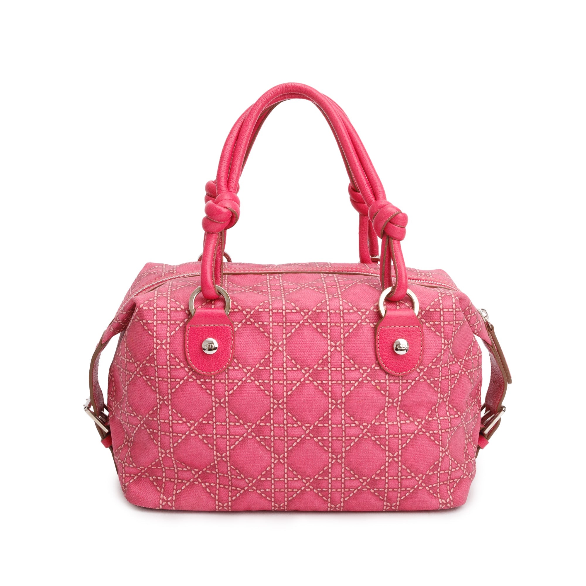 Christian Dior Pink Cannage Coated Canvas Shoulder Bag