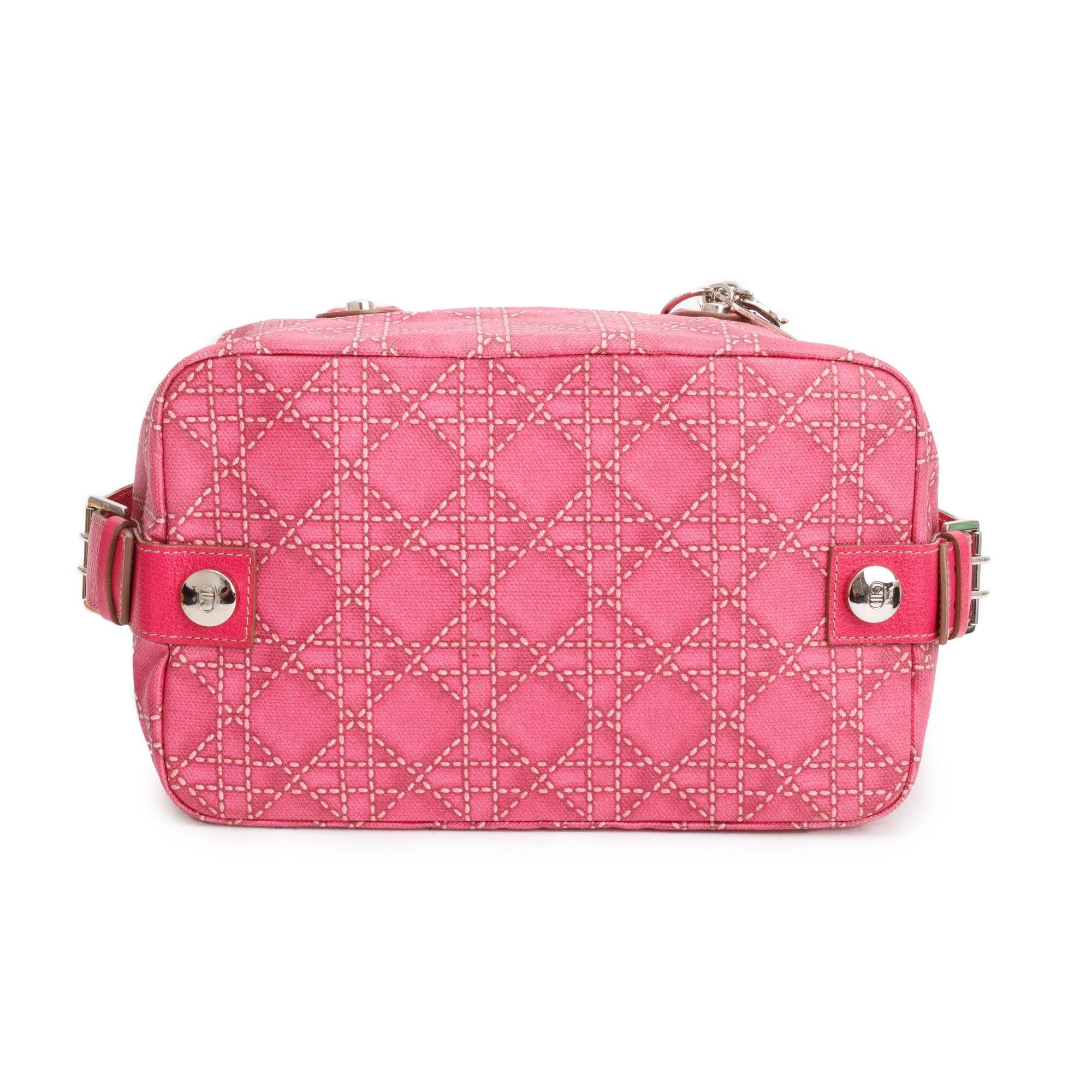 Christian Dior Pink Cannage Coated Canvas Shoulder Bag