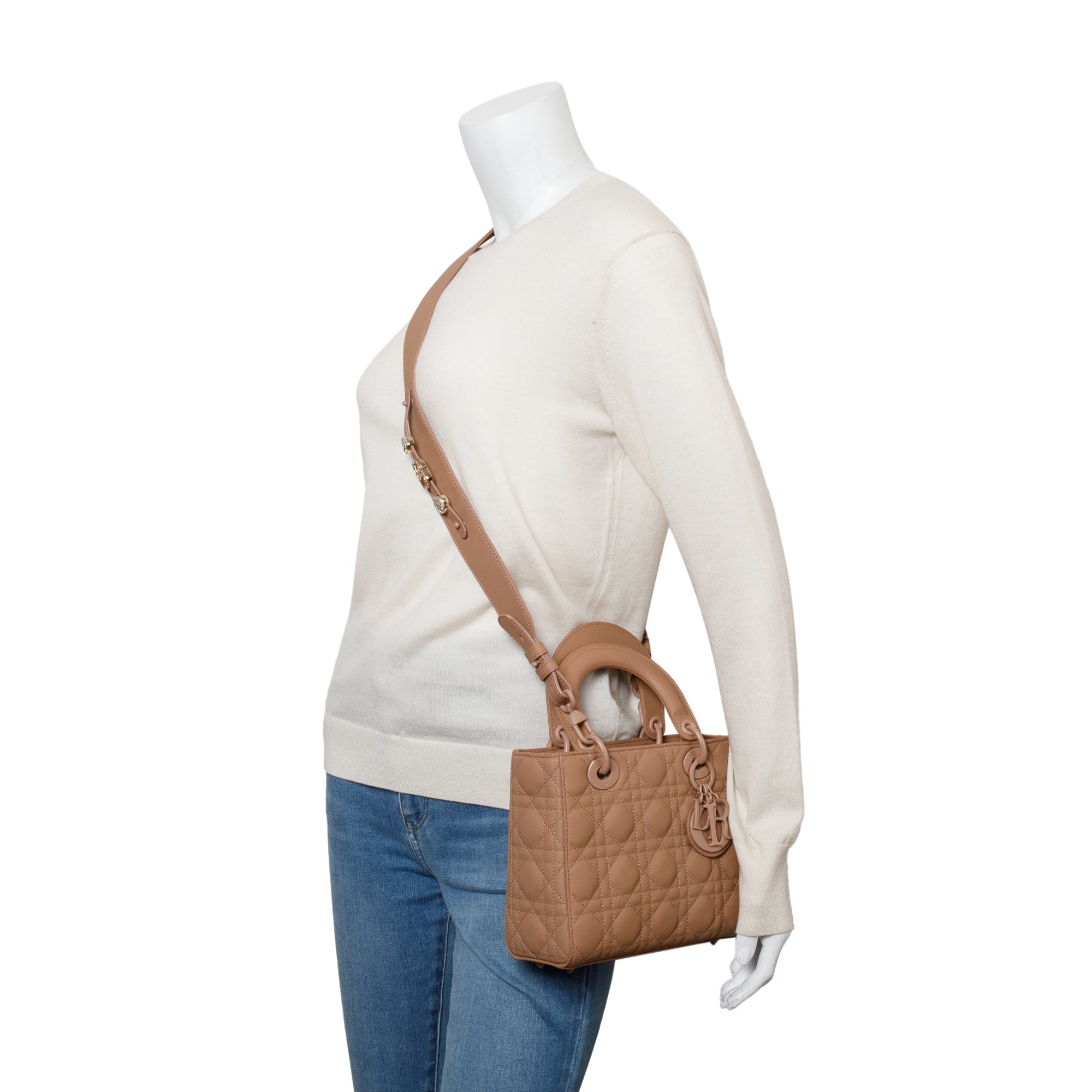 Christian Dior Pink Cannage Lambskin Leather Small Lady Dior My ABCDior Bag w/ Authenticity Card