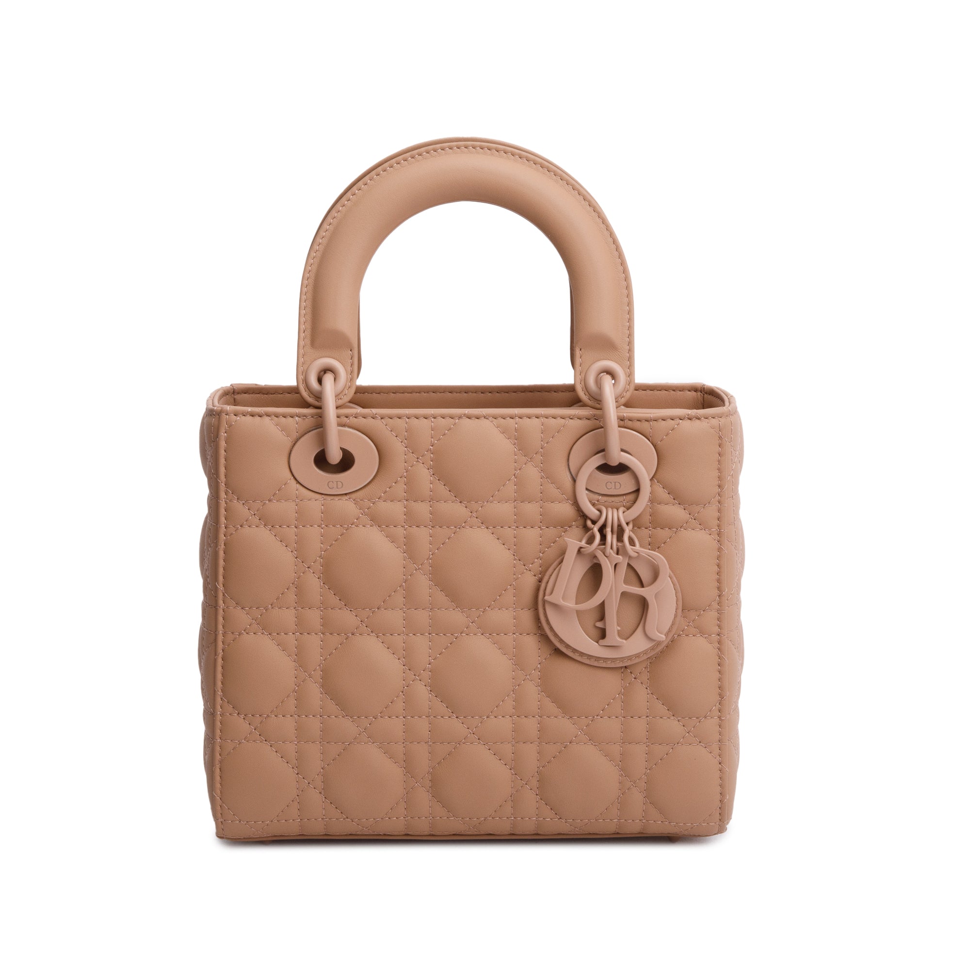 Christian Dior Pink Cannage Lambskin Leather Small Lady Dior My ABCDior Bag w/ Authenticity Card