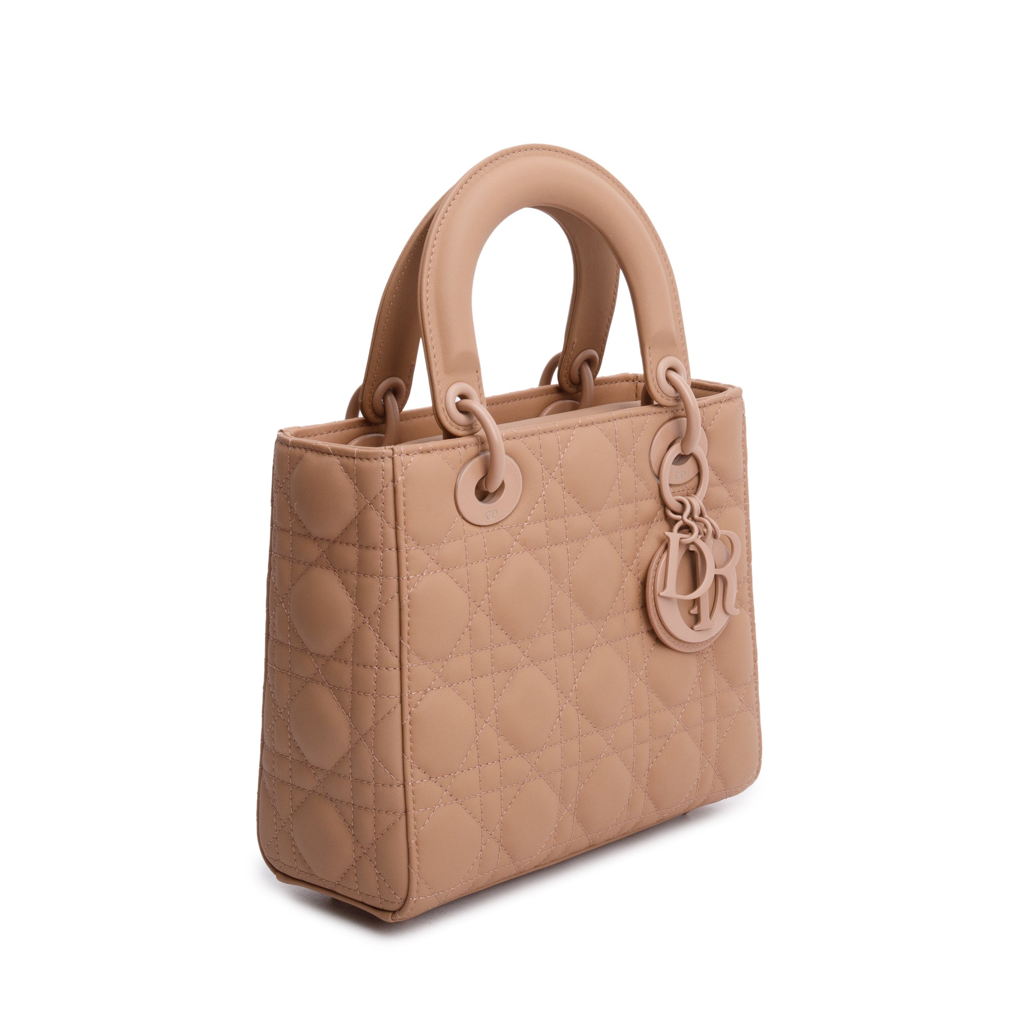 Christian Dior Pink Cannage Lambskin Leather Small Lady Dior My ABCDior Bag w/ Authenticity Card