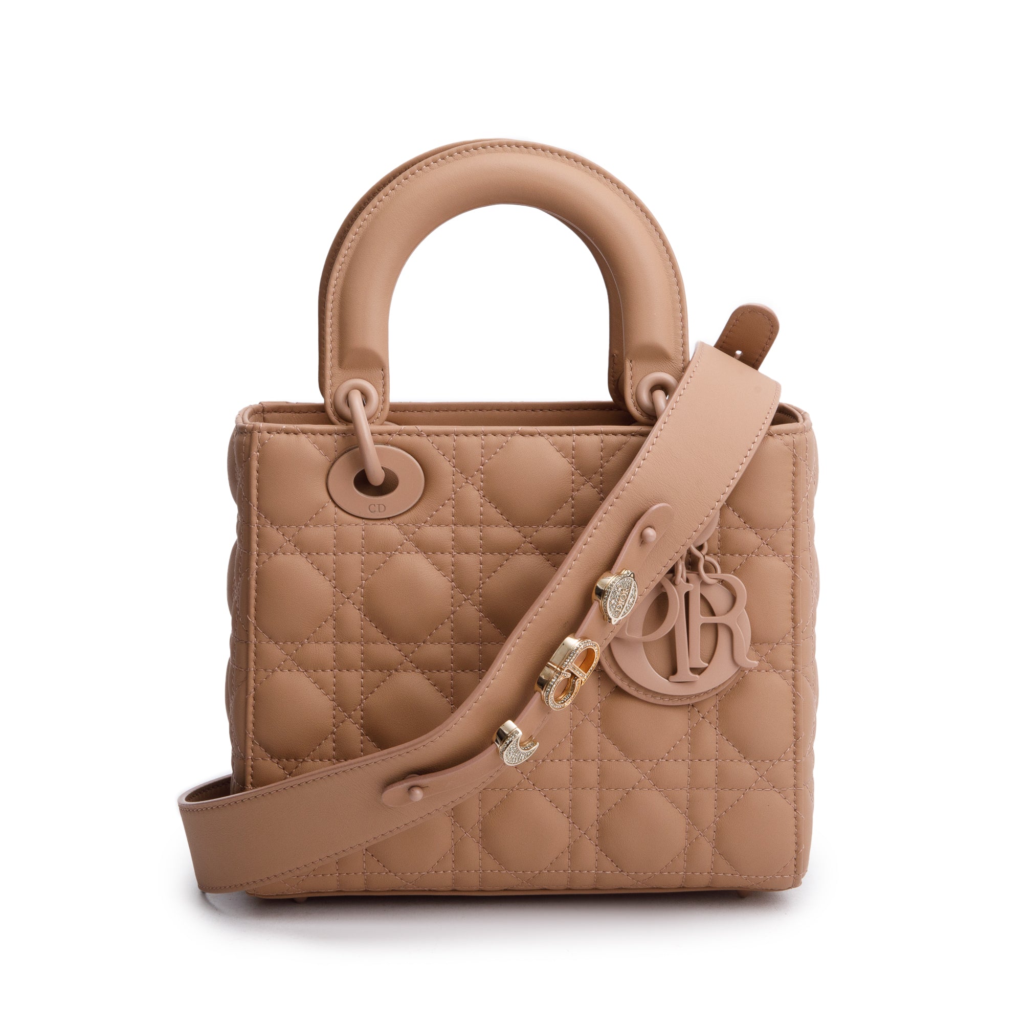 Christian Dior Pink Cannage Lambskin Leather Small Lady Dior My ABCDior Bag w/ Authenticity Card