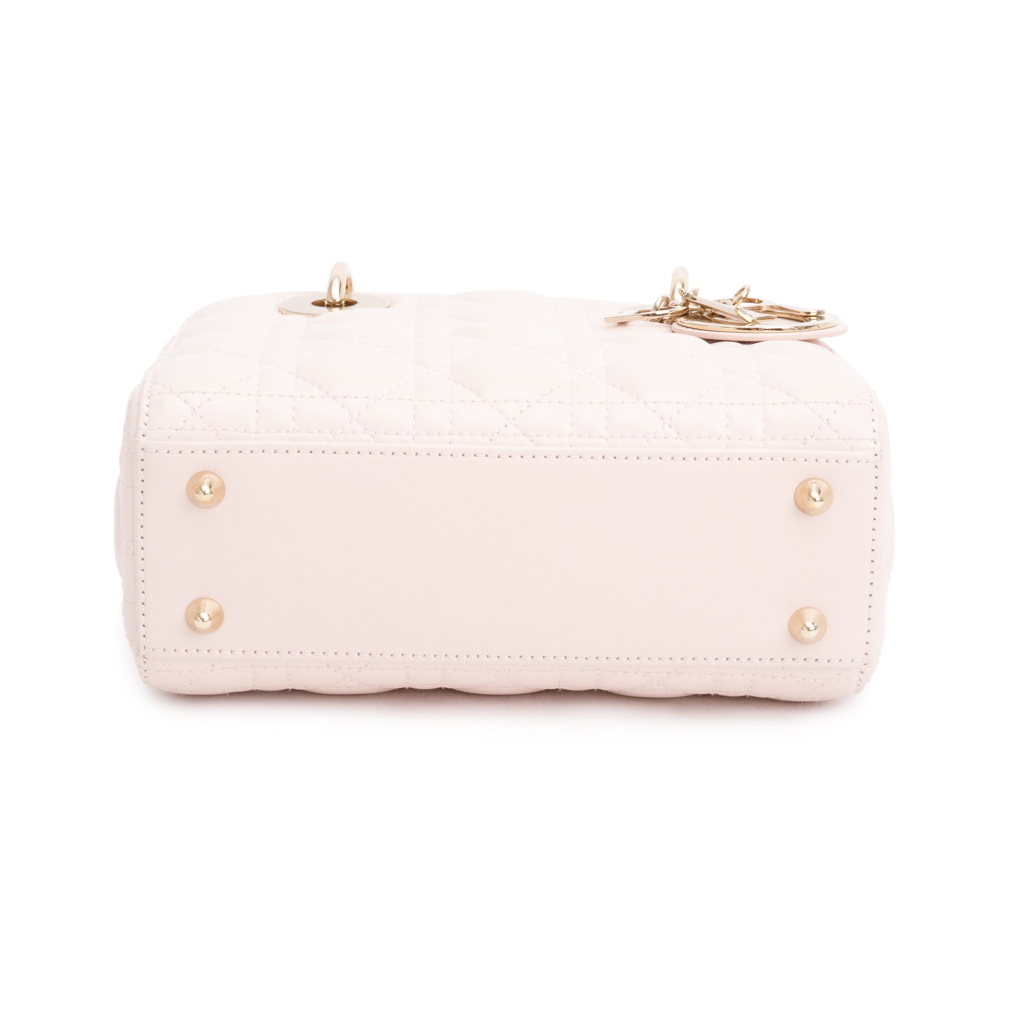 Christian Dior Pink Cannage Lambskin Leather Small Lady Dior My AbCDior Bag w/ Strap & Box