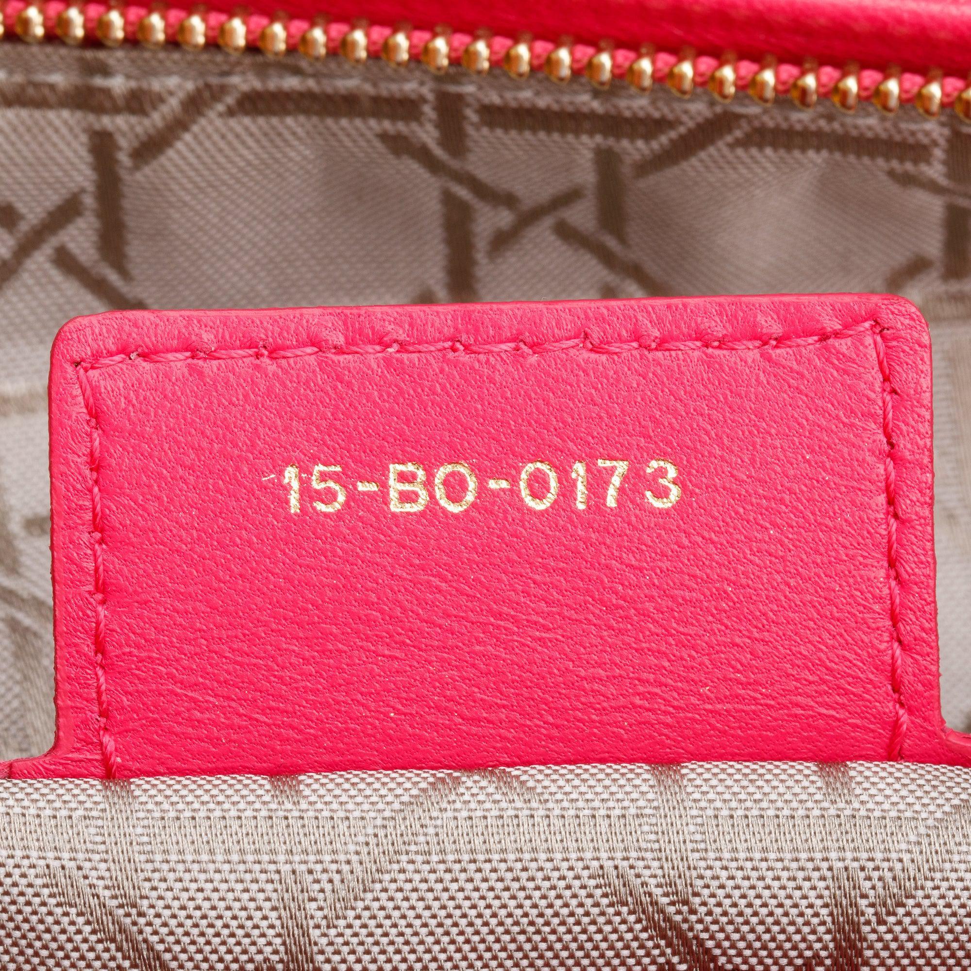 Christian Dior Pink Cannage Leather Large Lady Dior Bag w/ Strap
