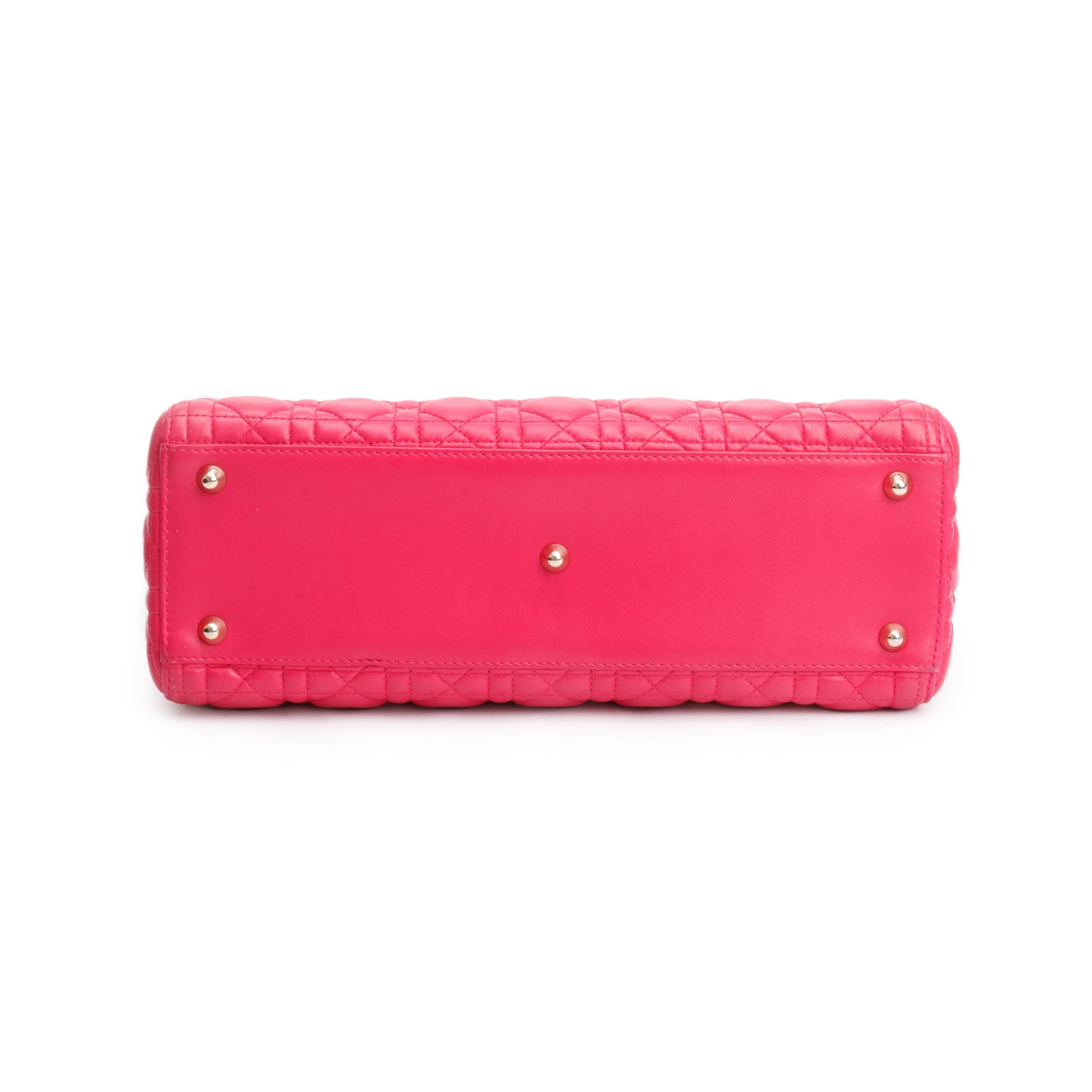 Christian Dior Pink Cannage Leather Large Lady Dior Bag w/ Strap