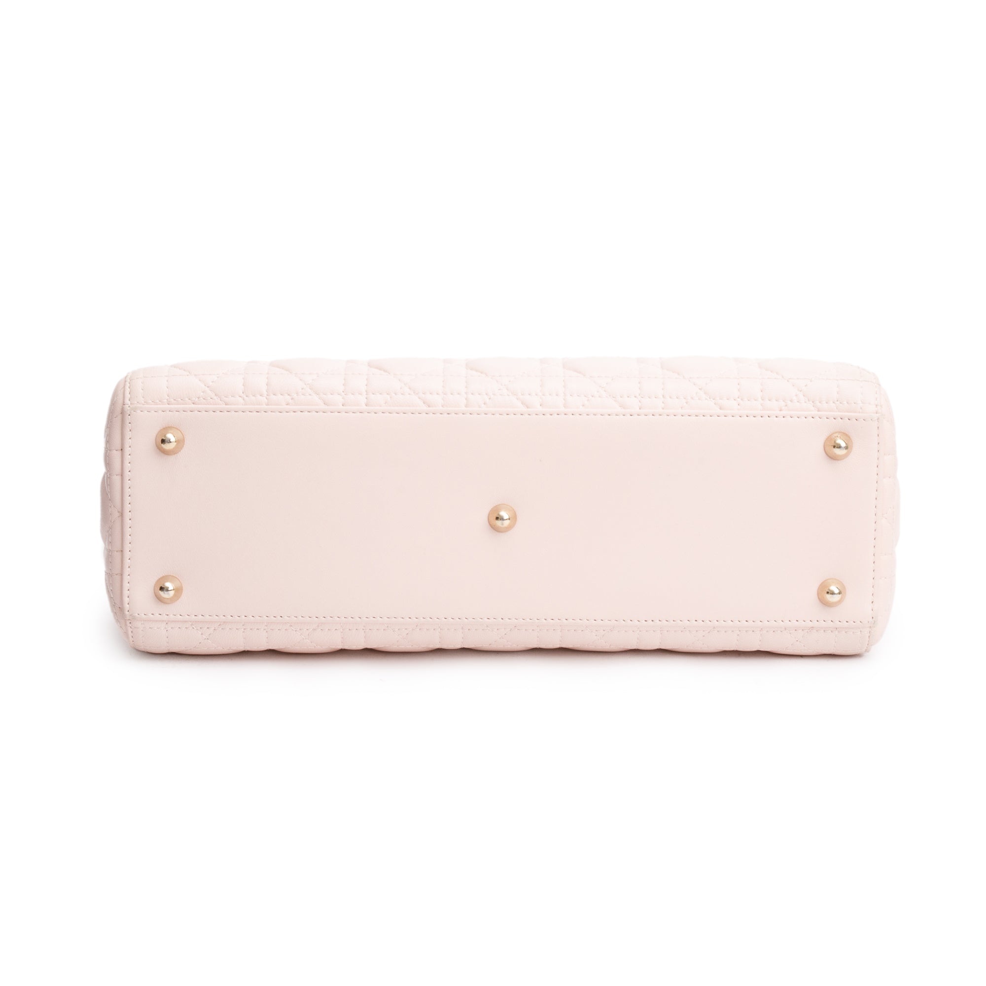 Christian Dior Pink Cannage Leather Large Lady Dior Bag w/ Strap & Authenticity Card
