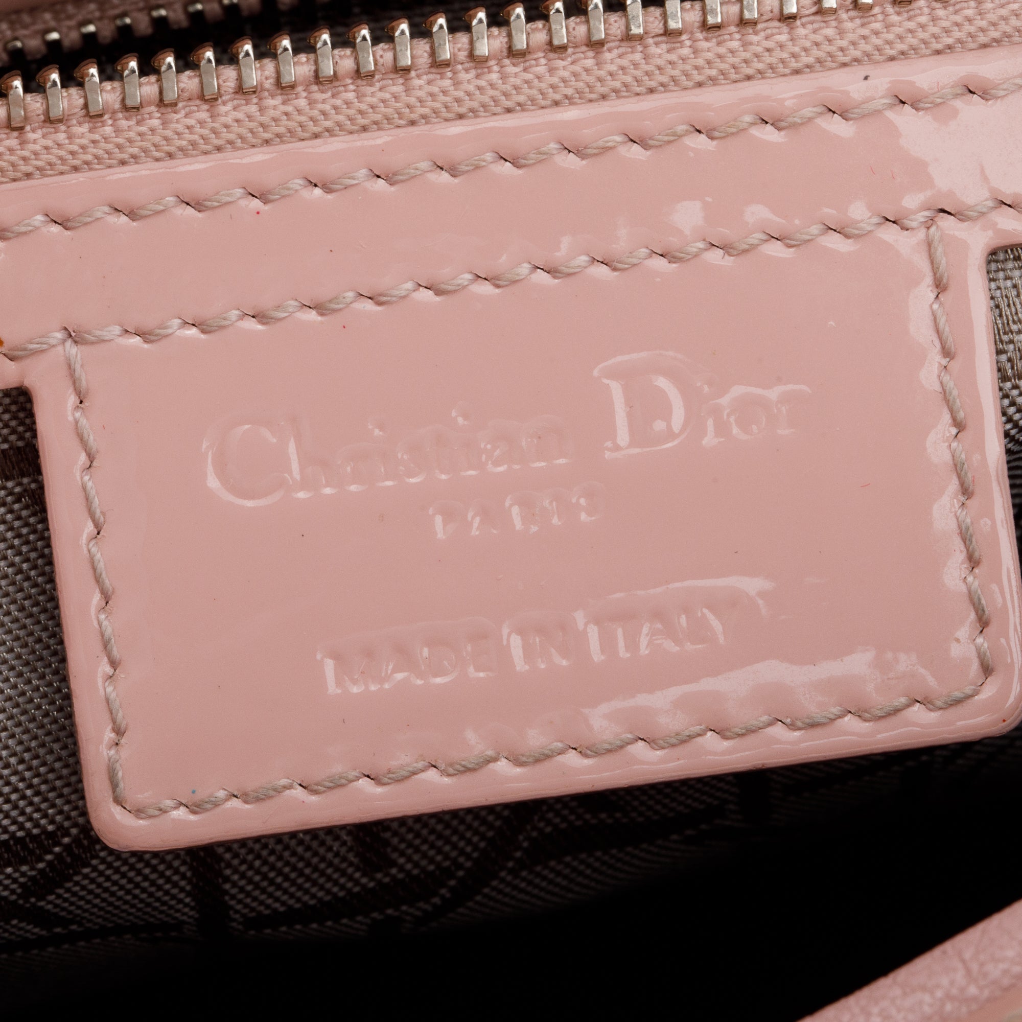 Christian Dior Pink Cannage Patent Leather Large Lady Dior Bag w/ Box & Strap