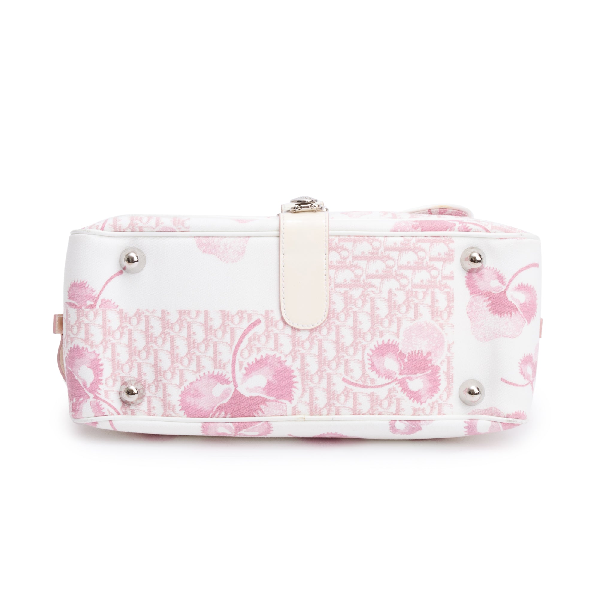 Christian Dior Pink Diorissimo Cherry Blossom Canvas Girly Satchel Bag w/ Authenticity Card
