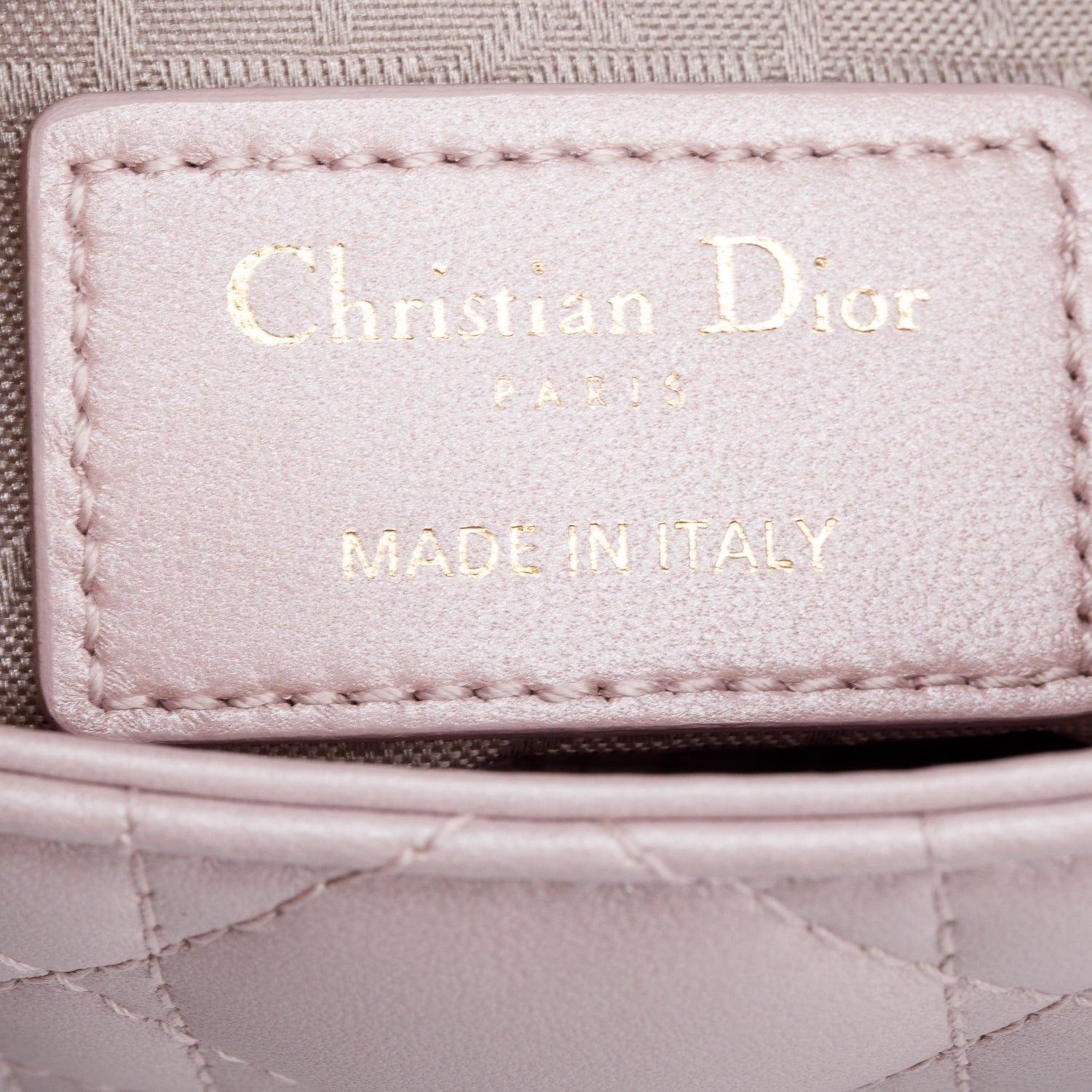 Christian Dior Pink Iridescent Cannage Leather Mini Lady Dior Bag w/ Strap