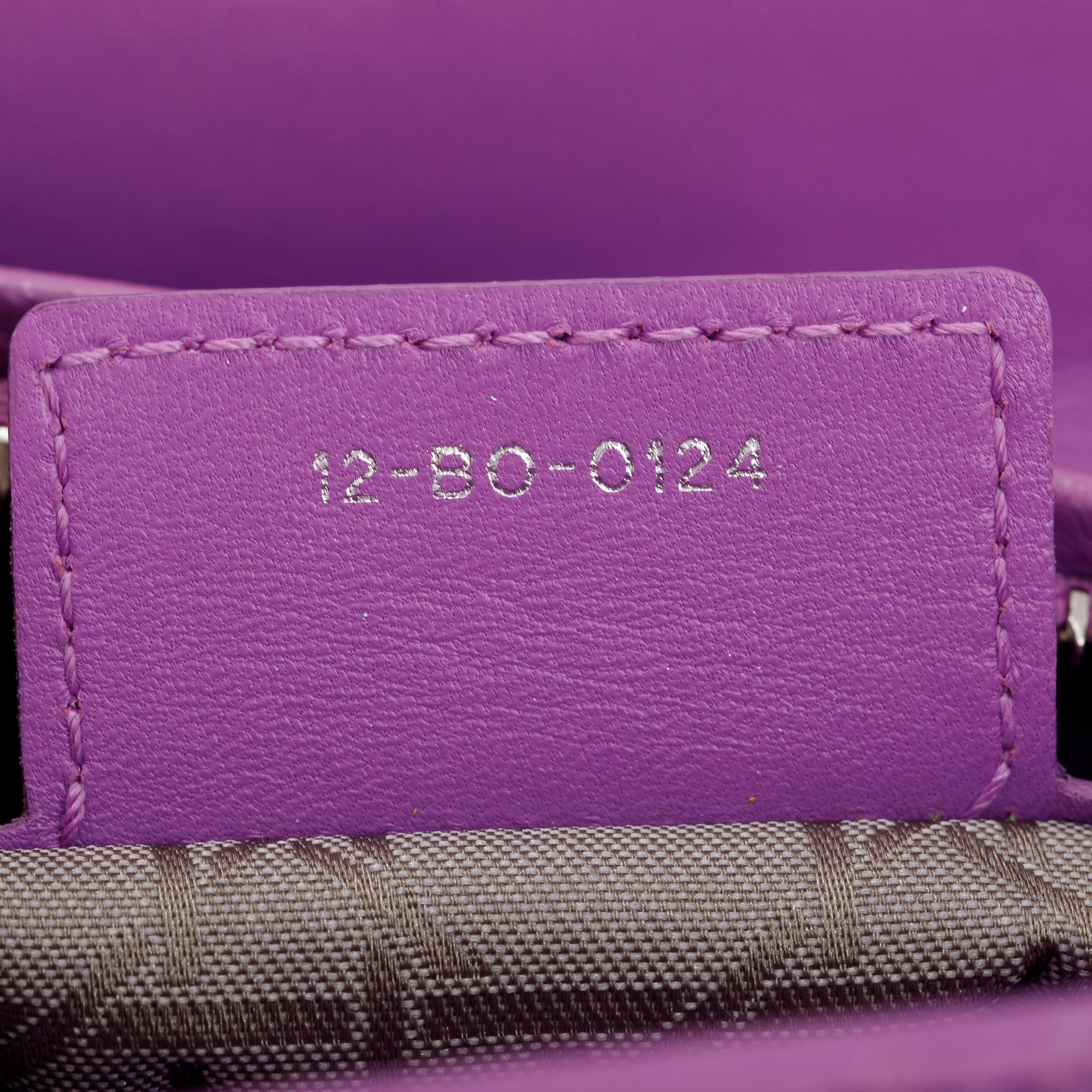 Christian Dior Purple Cannage Lambskin Leather Medium Lady Dior Bag w/ Strap & Box