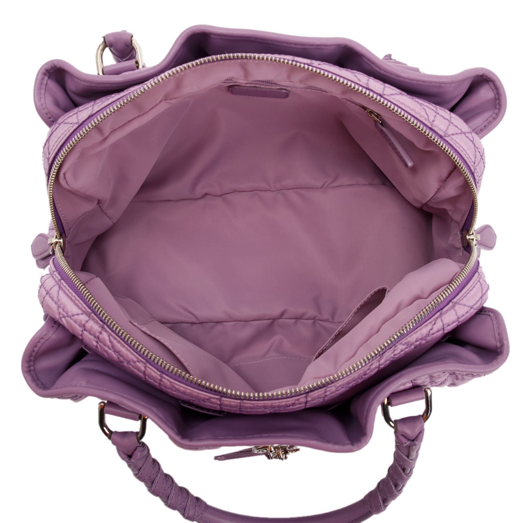 Christian Dior Purple Cannage Quilted Satin Charming Bag