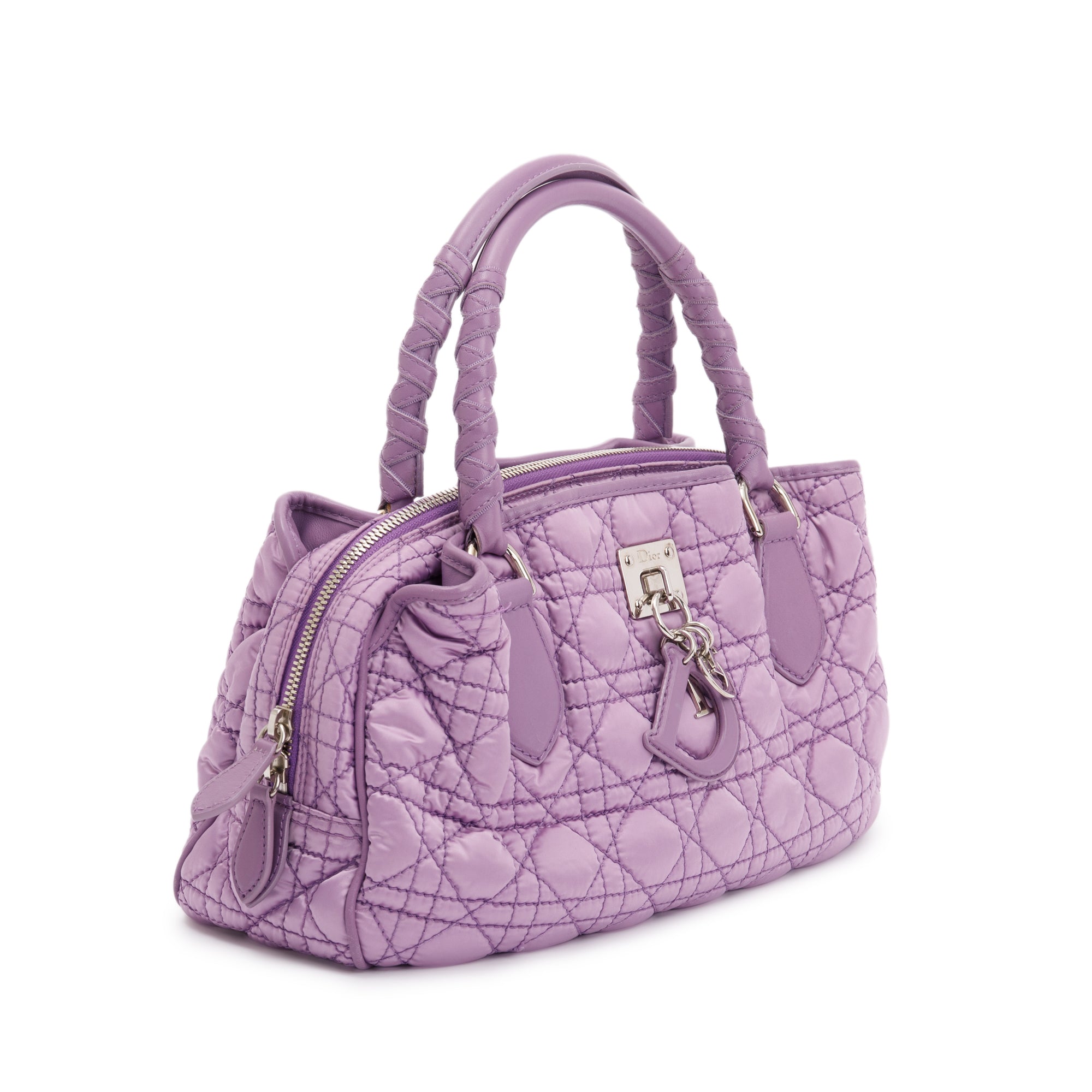 Christian Dior Purple Cannage Quilted Satin Charming Bag