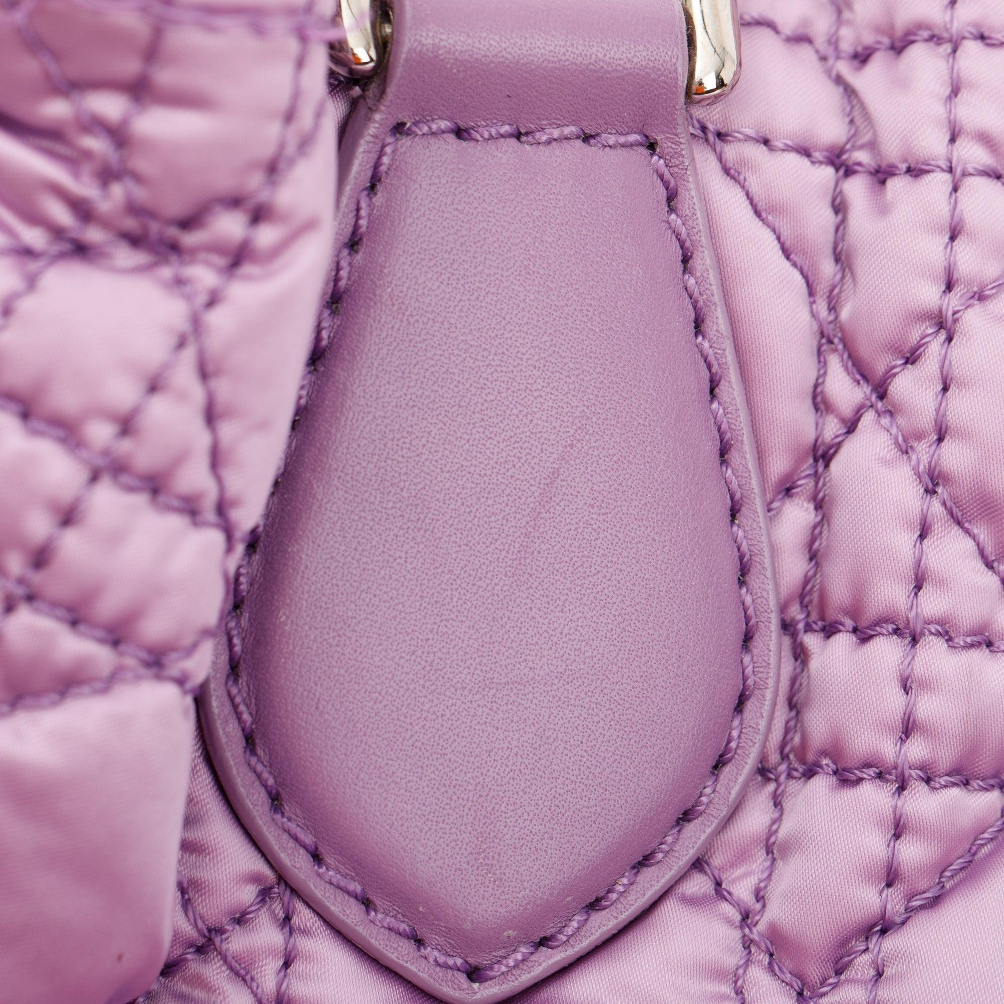 Christian Dior Purple Cannage Quilted Satin Charming Bag