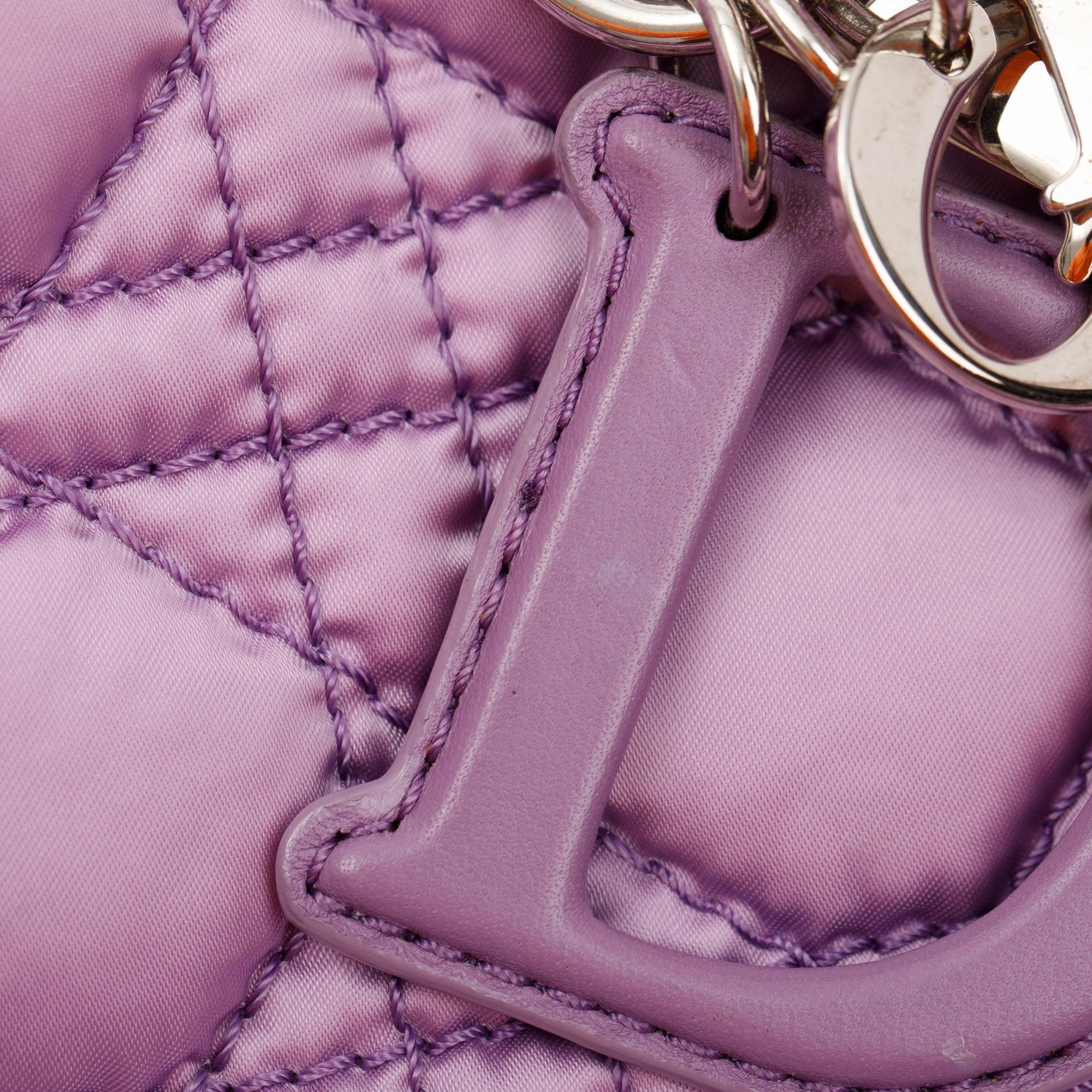 Christian Dior Purple Cannage Quilted Satin Charming Bag