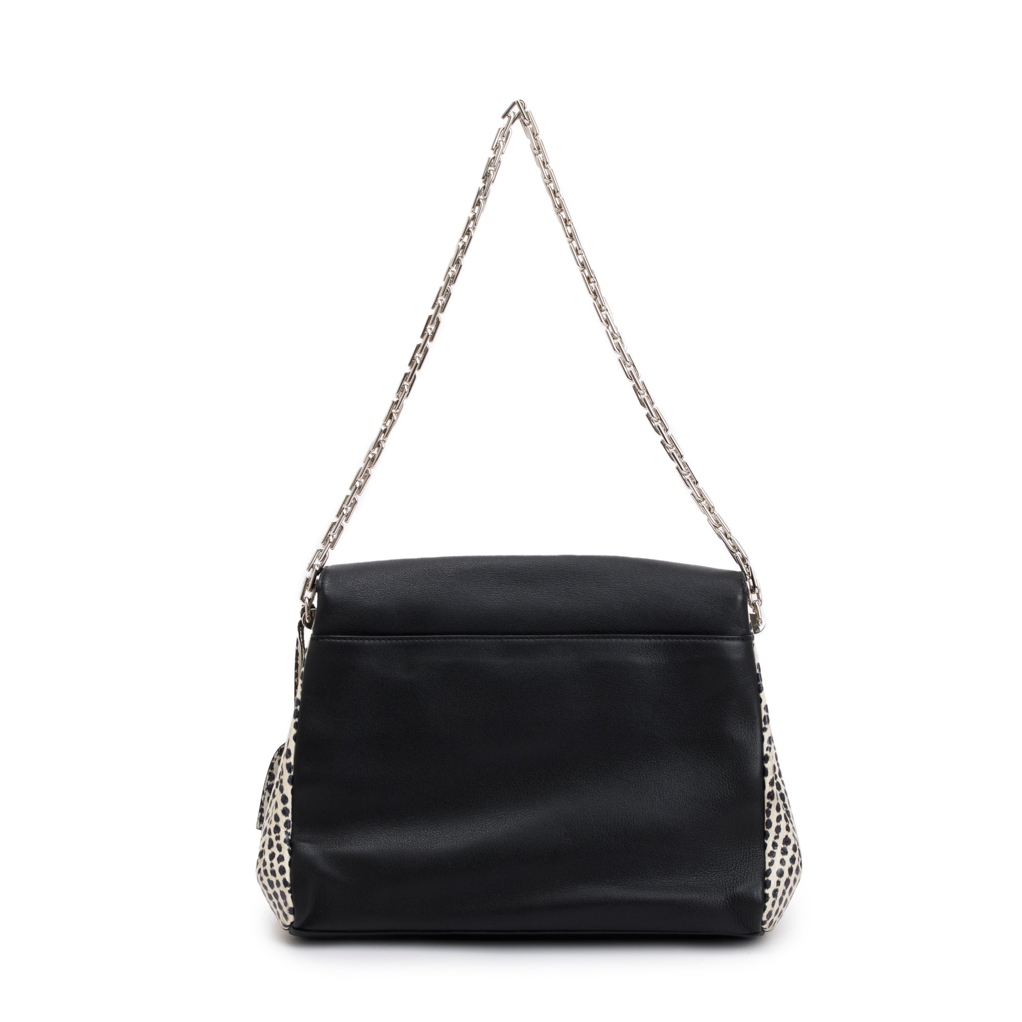 Christian Dior Python-Trimmed Black Calfskin Leather Large Diorling Bag