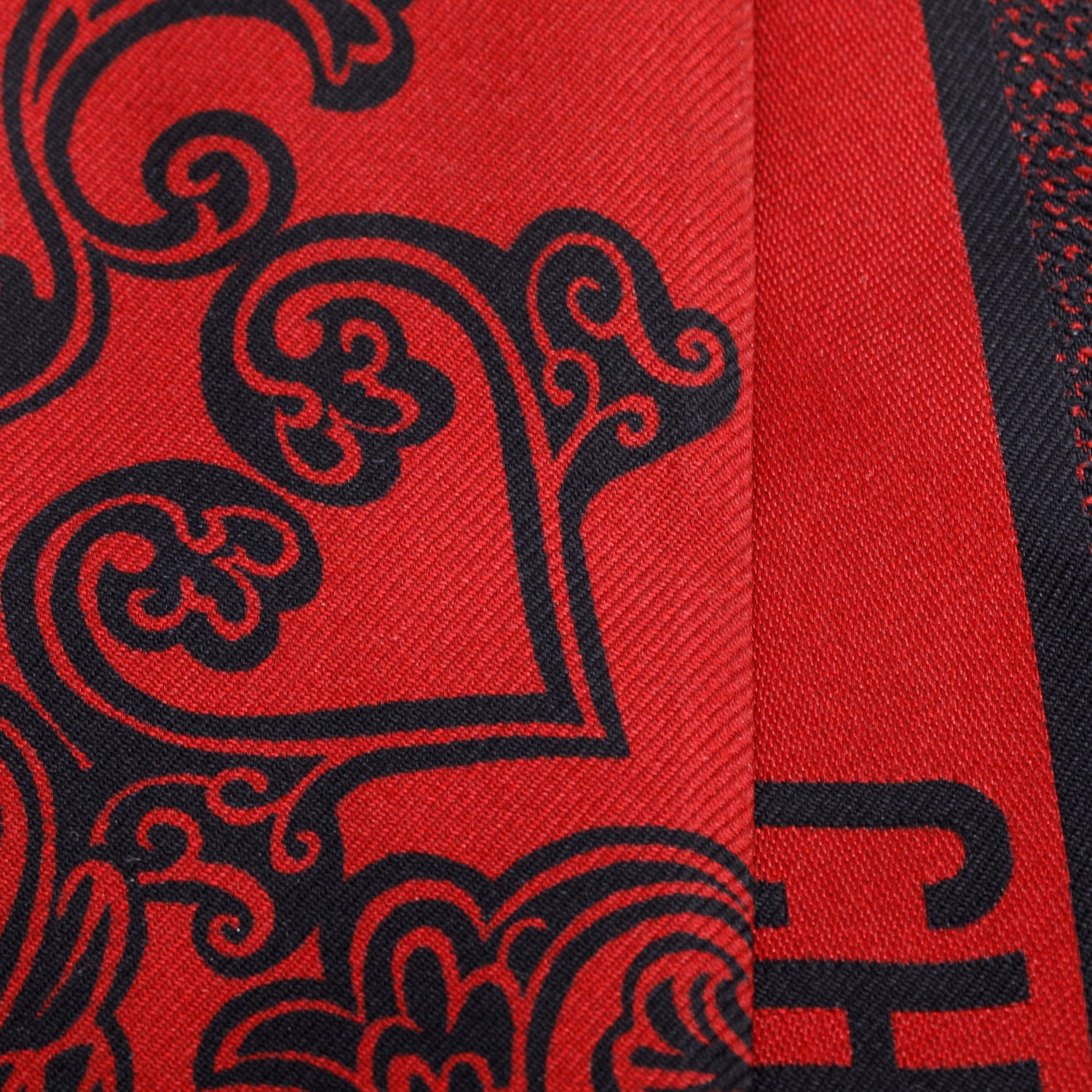 Christian Dior Red & Black Toile De Jouy Mitzah Silk Twilly