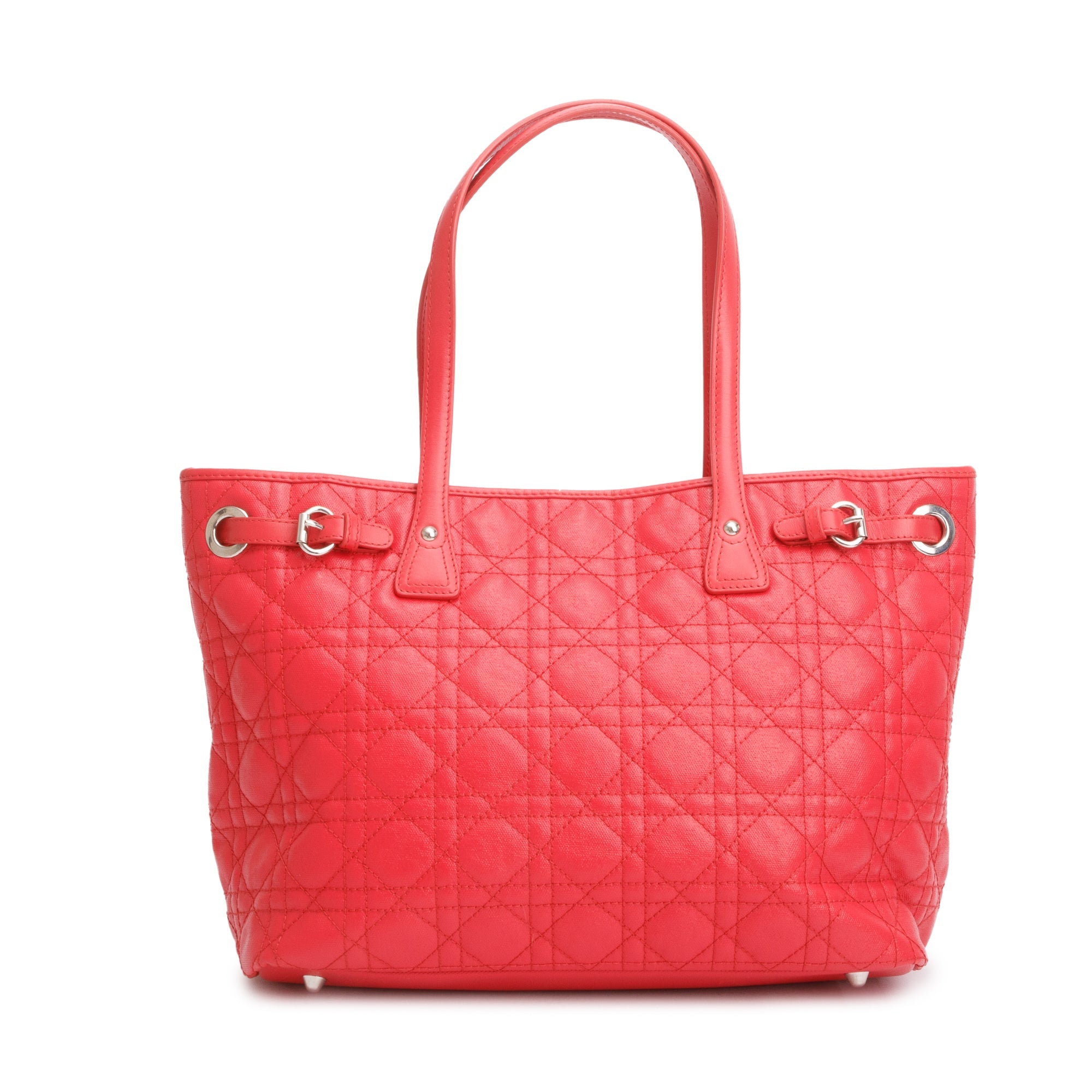 Christian Dior Red Cannage Panarea Shopping Tote