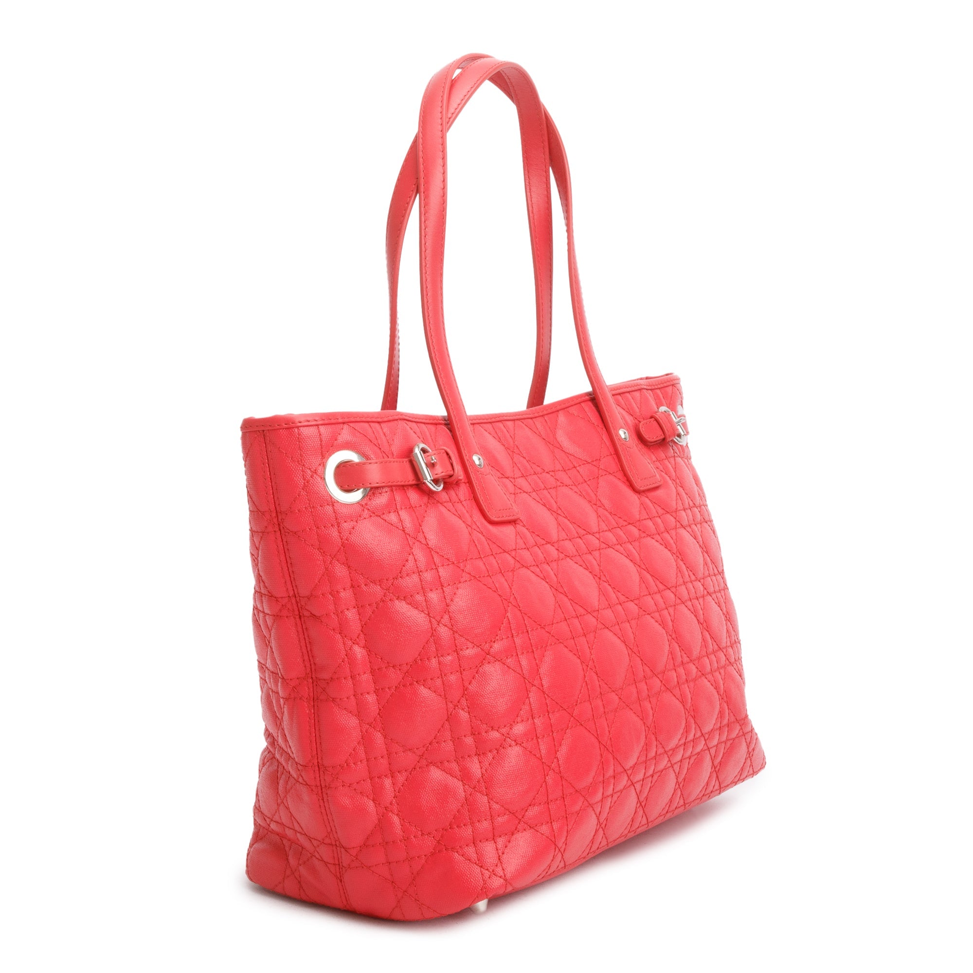 Christian Dior Red Cannage Panarea Shopping Tote