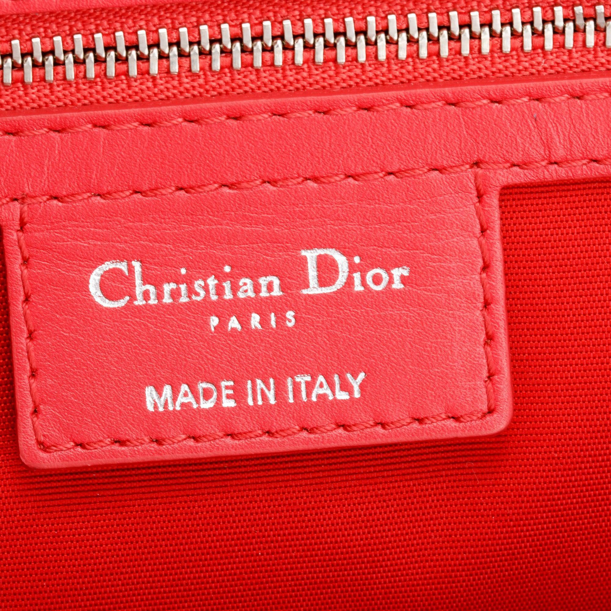 Christian Dior Red Cannage Panarea Shopping Tote