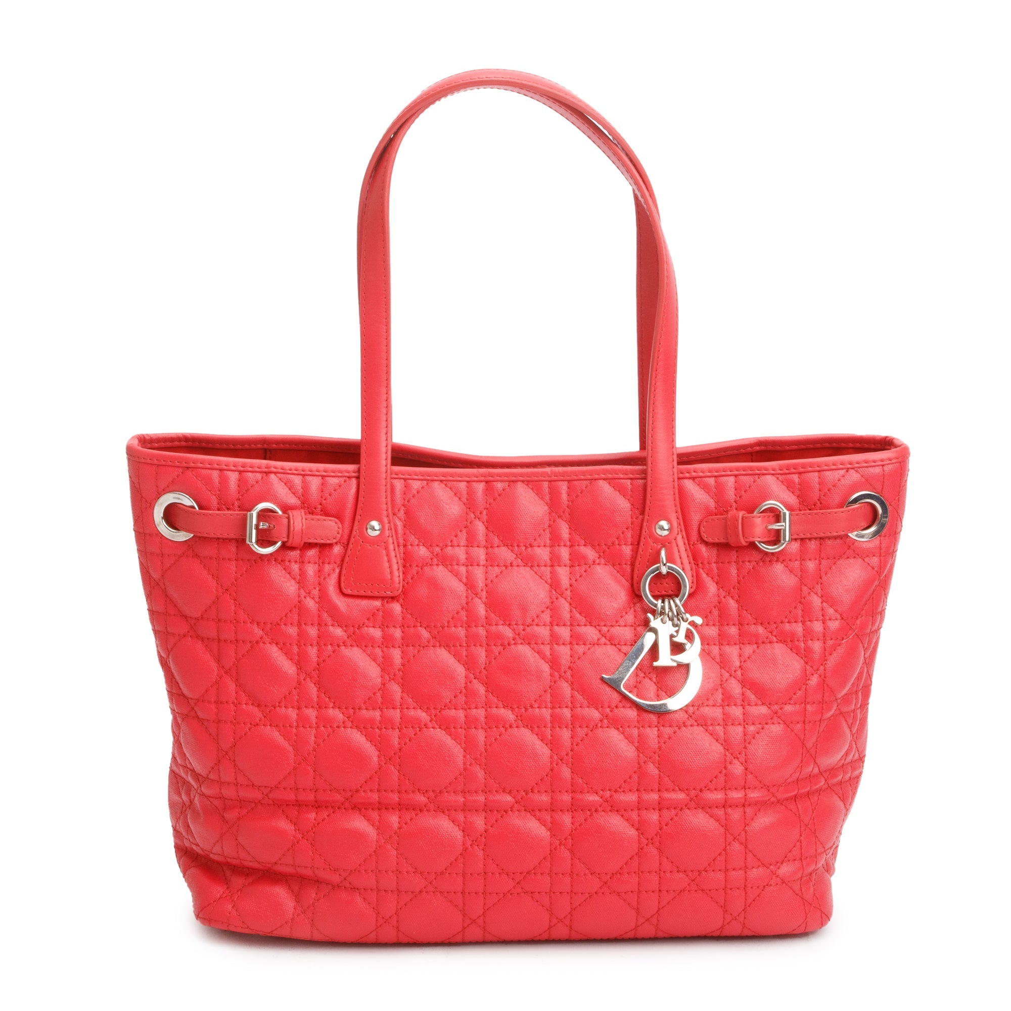 Christian Dior Red Cannage Panarea Shopping Tote