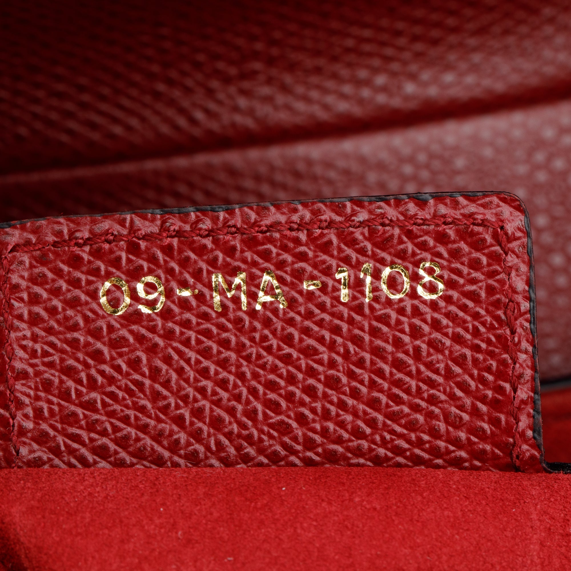 Christian Dior Red Grained Calfskin Leather Saddle Bag