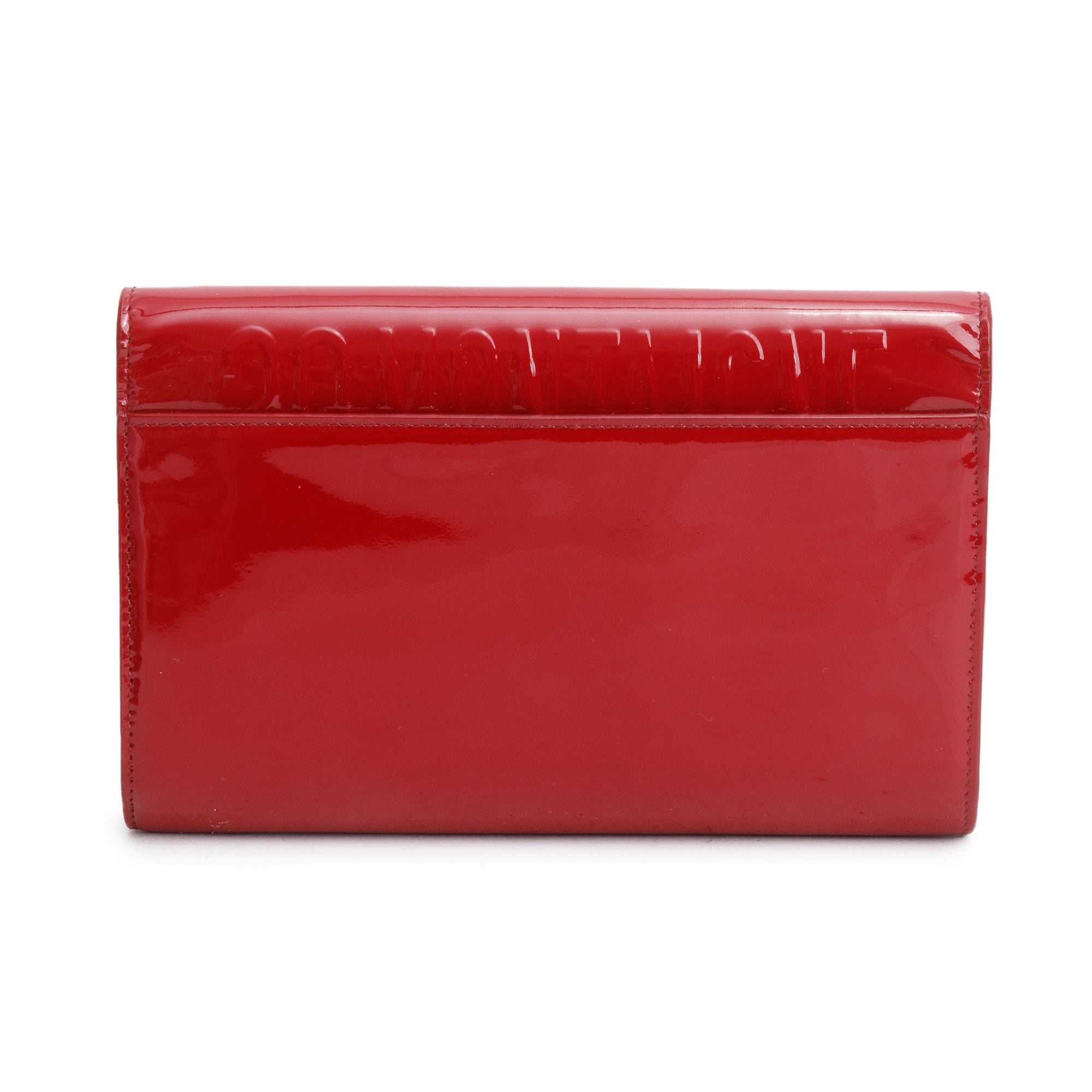 Christian Dior Red Patent Leather 30 Montaigne Wallet on Chain