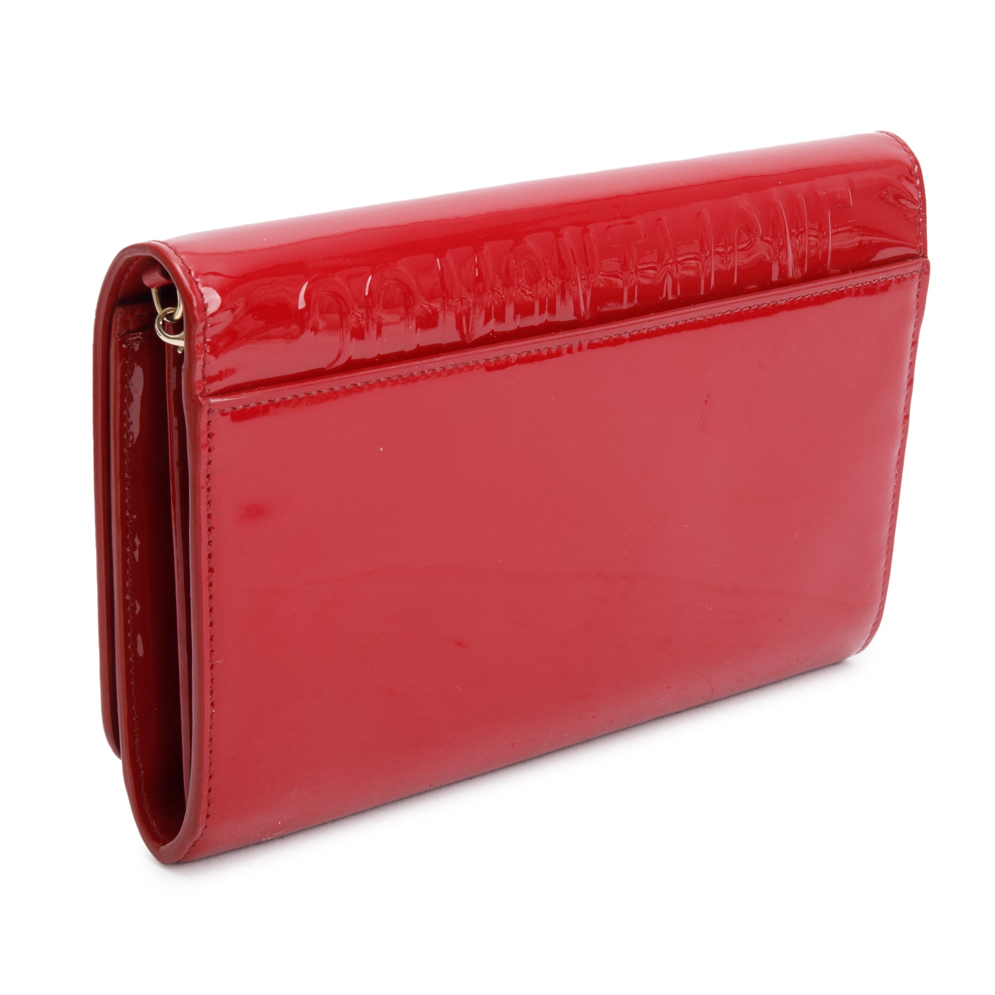 Christian Dior Red Patent Leather 30 Montaigne Wallet on Chain
