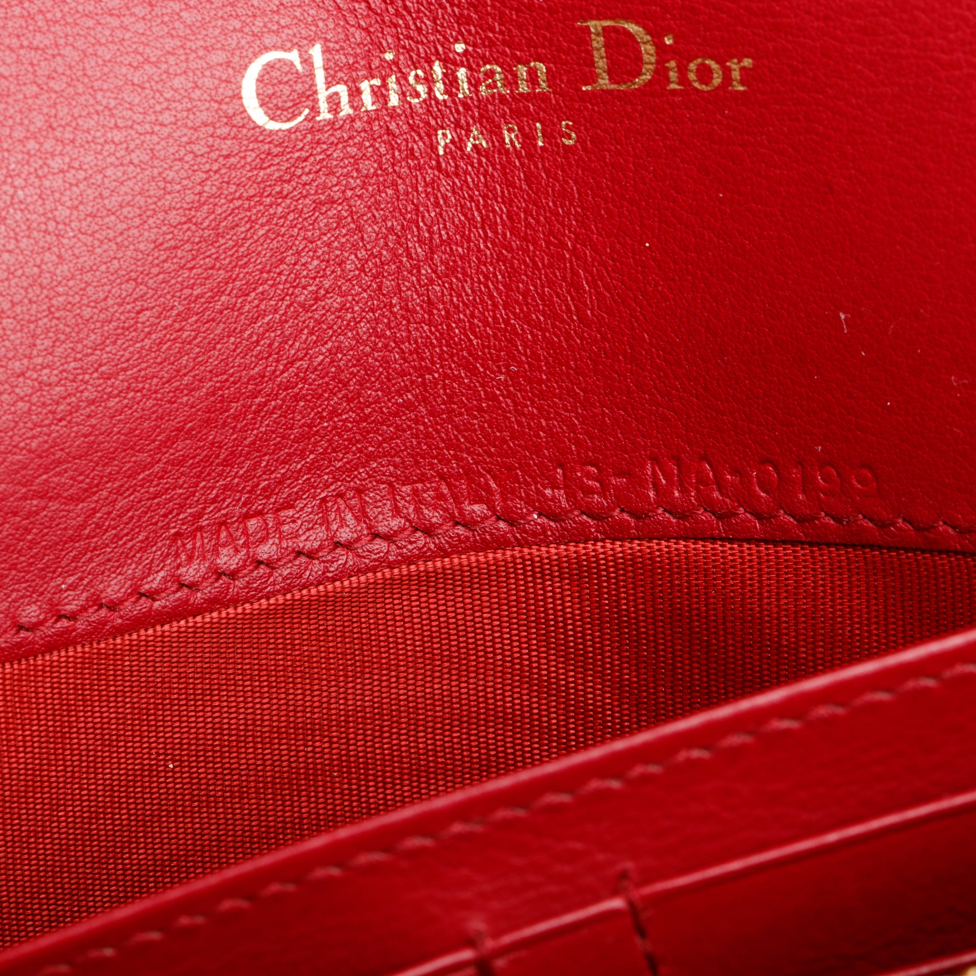 Christian Dior Red Patent Leather 30 Montaigne Wallet on Chain