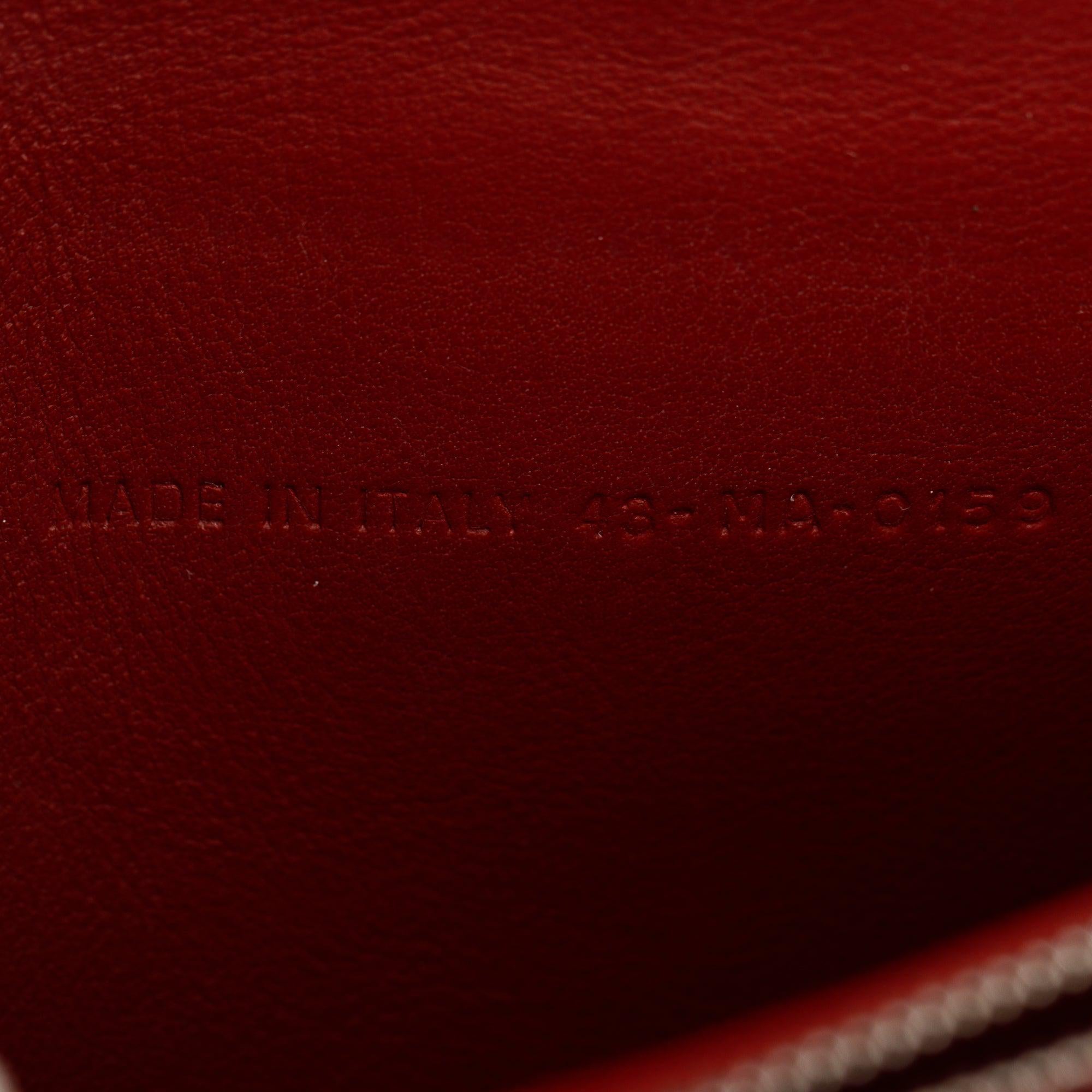 Christian Dior Red Patent Leather Lady Dior Chain Pouch w/ Inserts